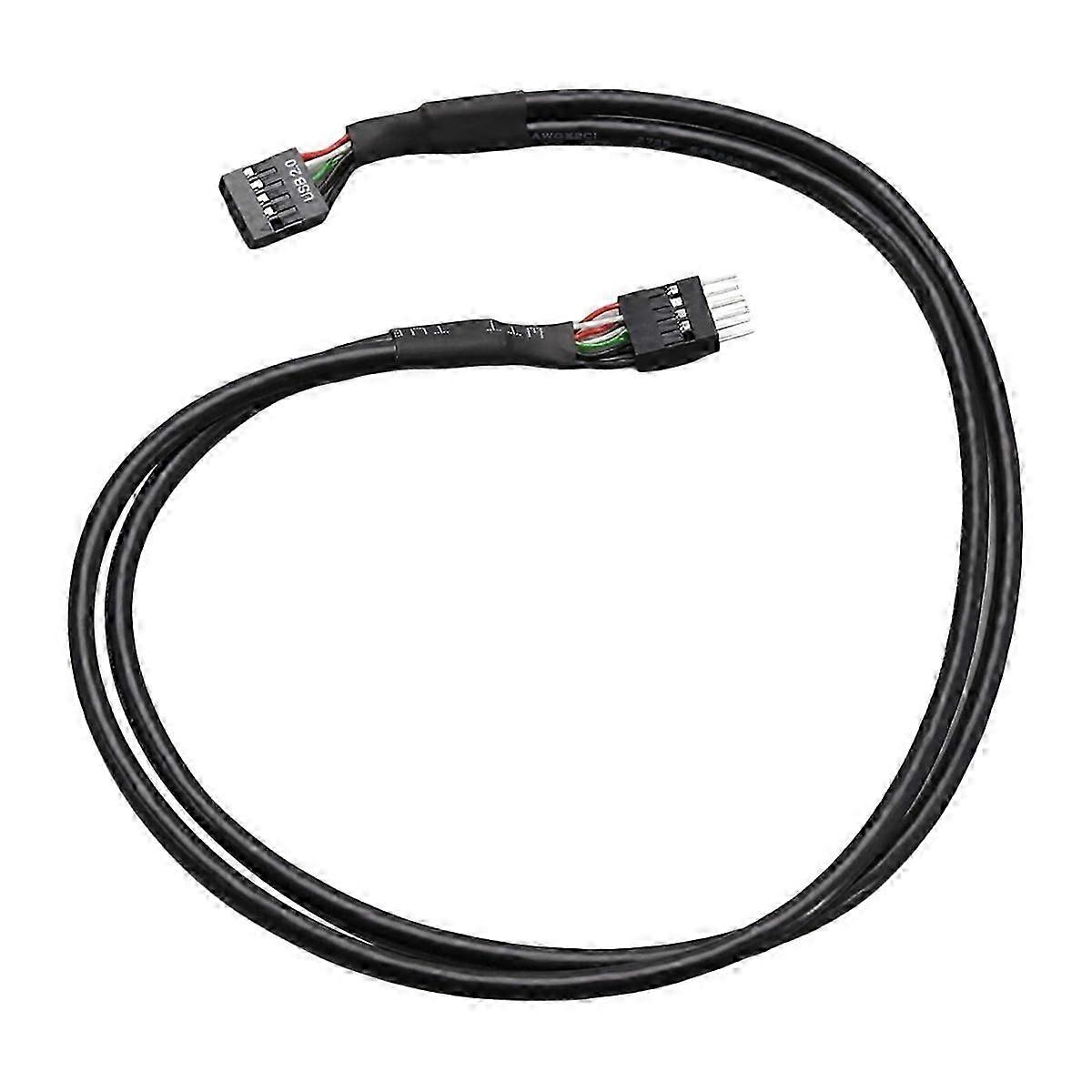 Mainboard Chassis Front 9-Pin Terminal USB 2.0 αρσενικό σε θηλυκό εκτεταμένο καλώδιο USB 2.0 9Pin σε 9Pin E