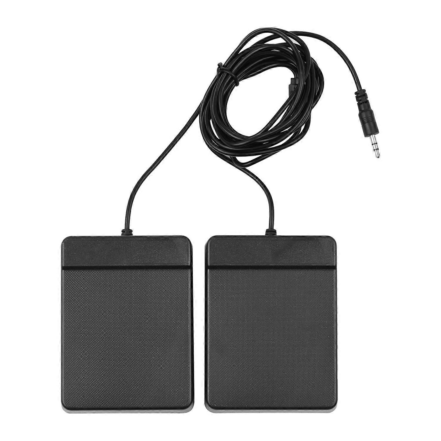 3.5mm Interface Sustain Pedal Universal Dual Pedal for Electronic Keyboard Piano Portable Foldable Drum Compact Musical Instruments