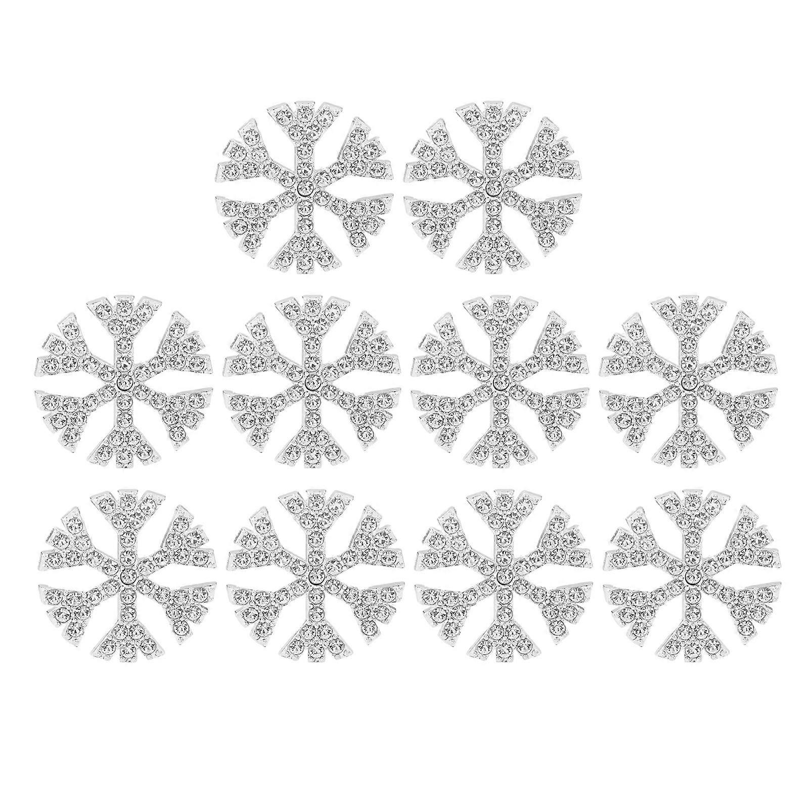 10Pcs Cute Snowflakes Flat Back Cabochons Accessories Decoration Crafting