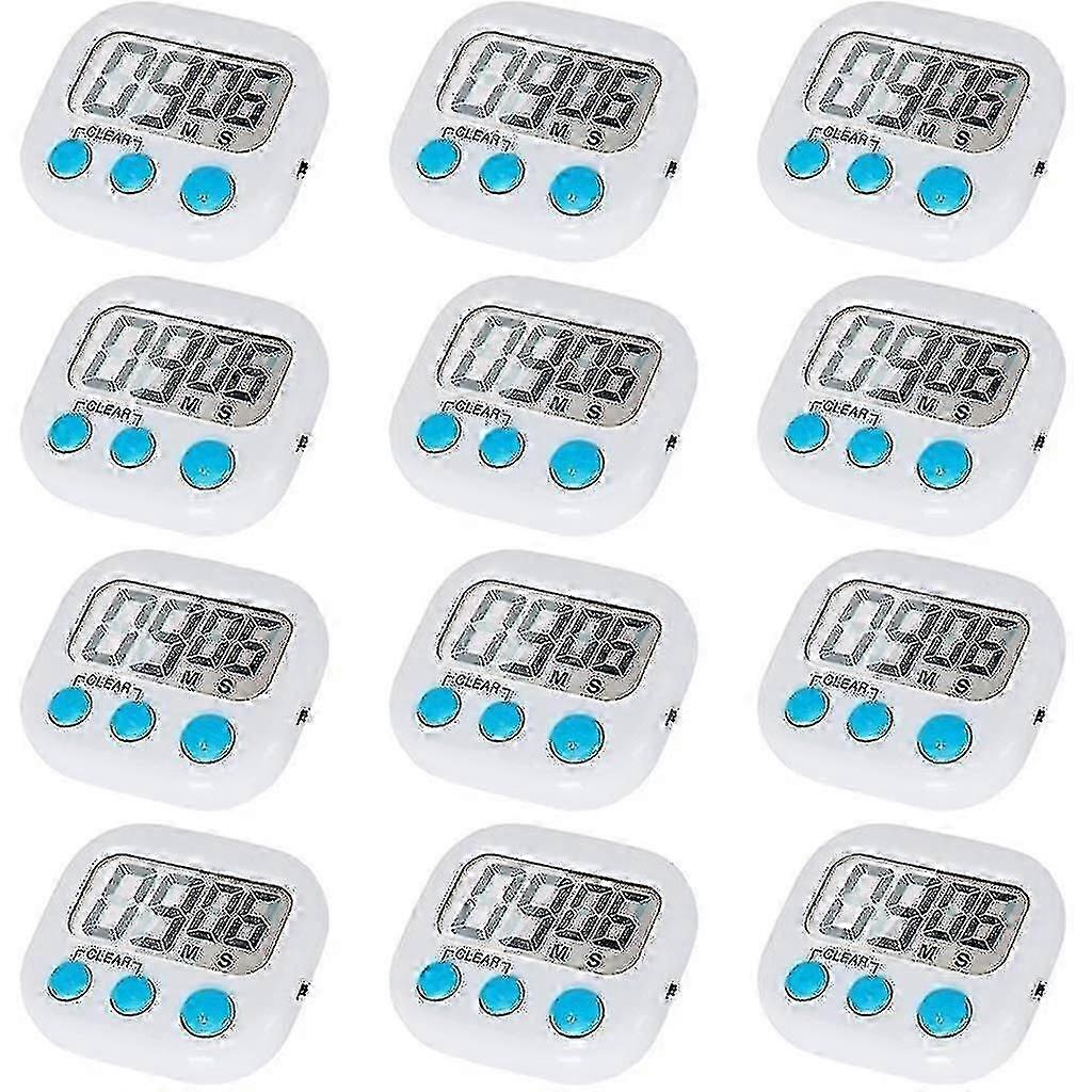 12 Pack Digital Kitchen Timer With On/off Switch, Loud Alarm