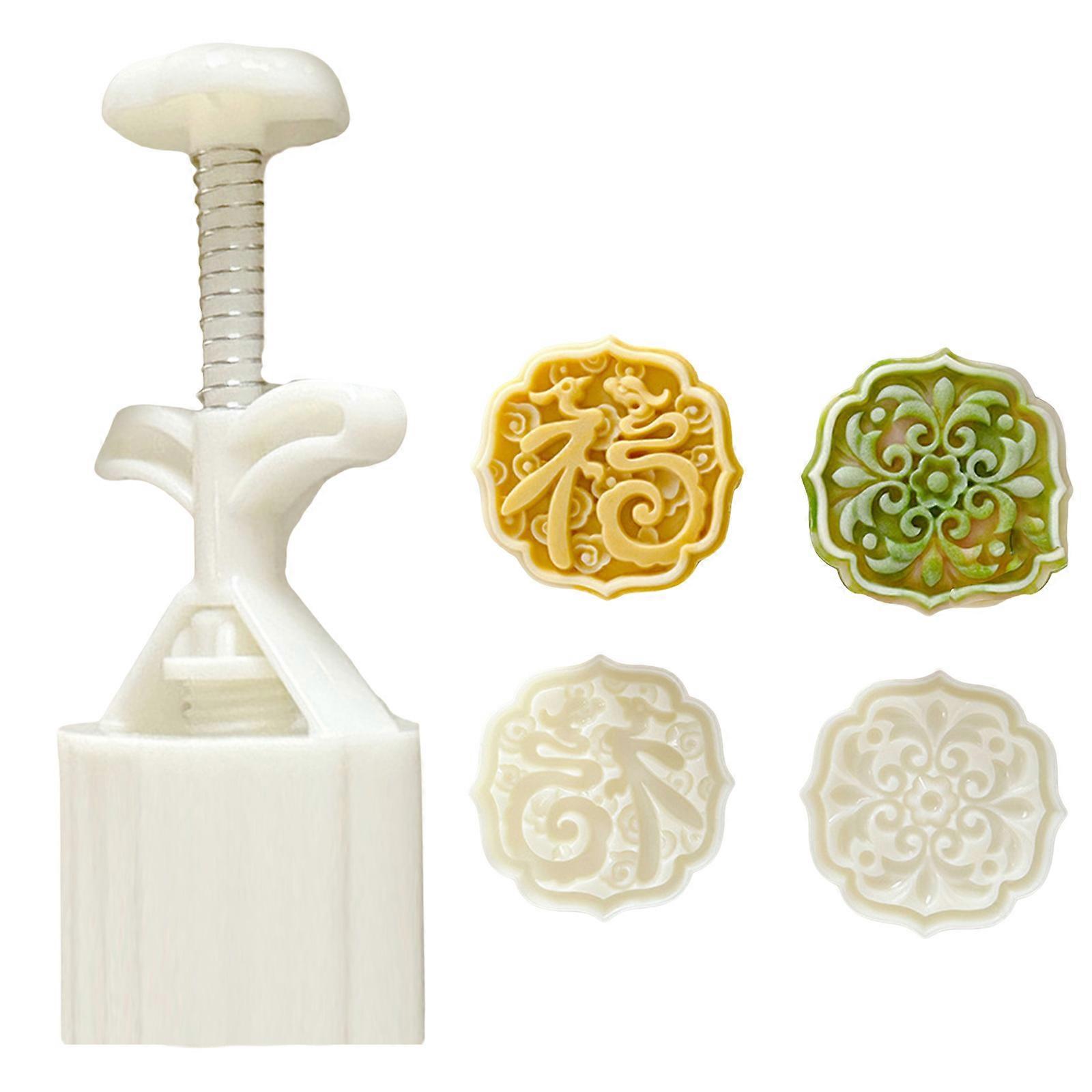Fortunate Mooncakes Mould Set Unique 75g Mooncakes Crafting Tool with Fortunate Pattern for Cooking Dessert