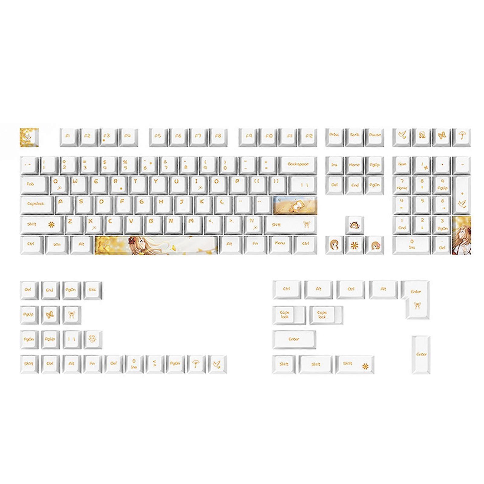 130 Keys Cherry Profile Keycap PBT DYE-SUB Electronic Game Keycap Set For GK61/64/68/84/980 Mechanical Keyboard