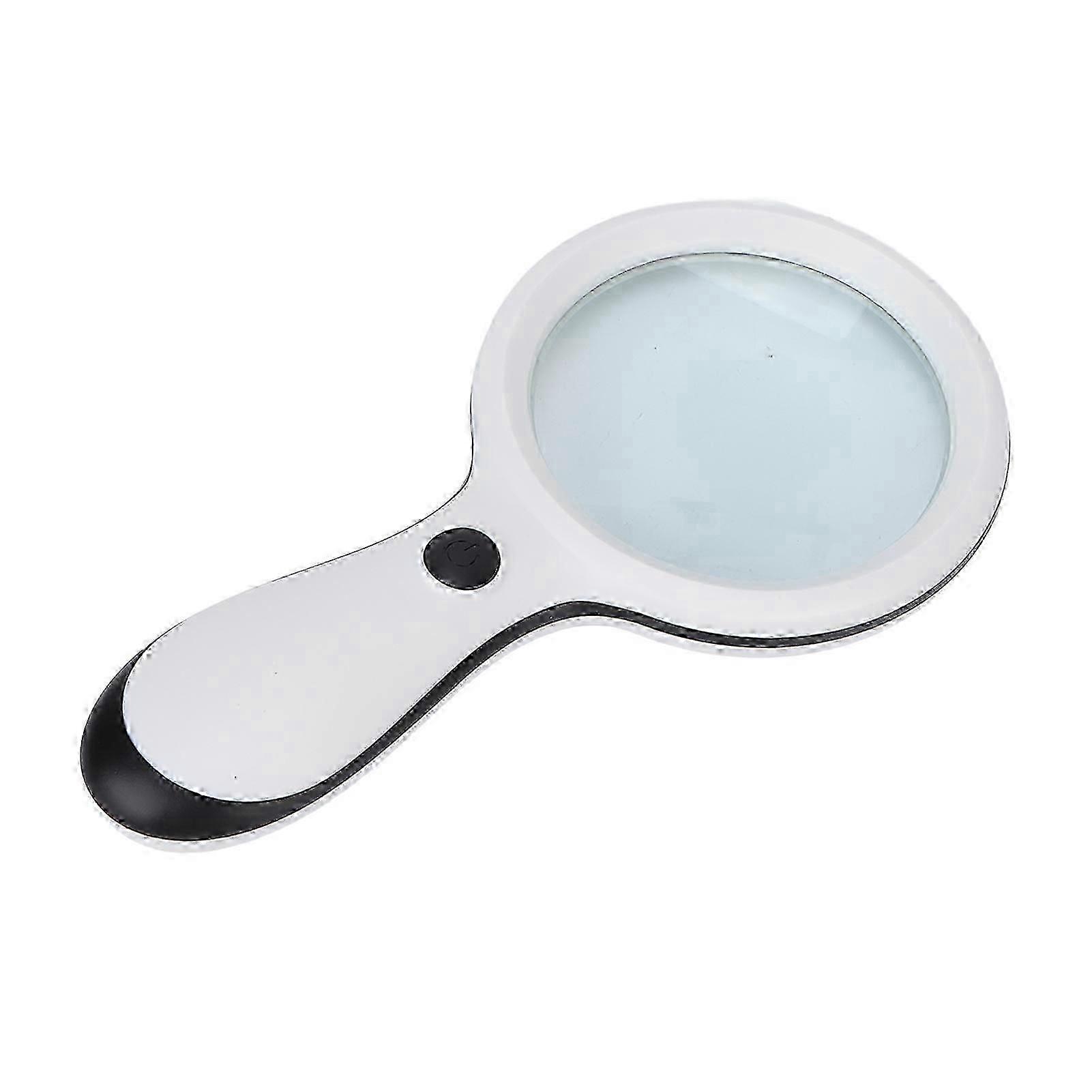 Handheld Reading Magnifying Glass Led Magnifying Glass 10 Times 88mm For Reading Books And Newspaperswhite