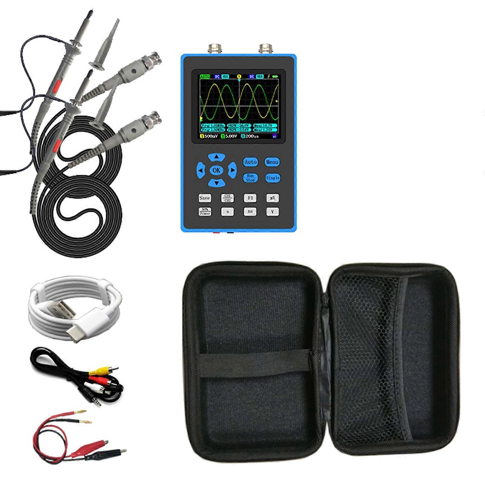Digital Oscilloscope 500MSa/s Sampling Rate Waveform Generator with 2 Channels Waveforms Storage Spectrum Analysis