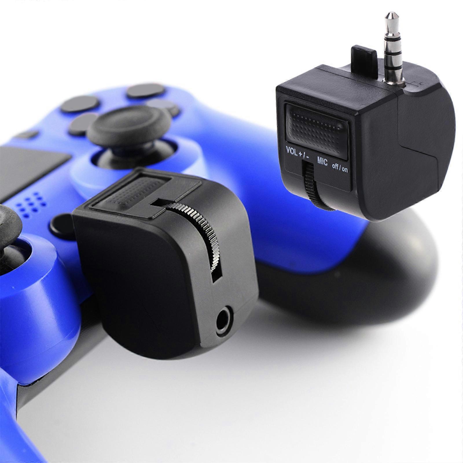 3.5mm Mini Volume Micphone Mute Control Headset Adapter For  Controller VR  Black