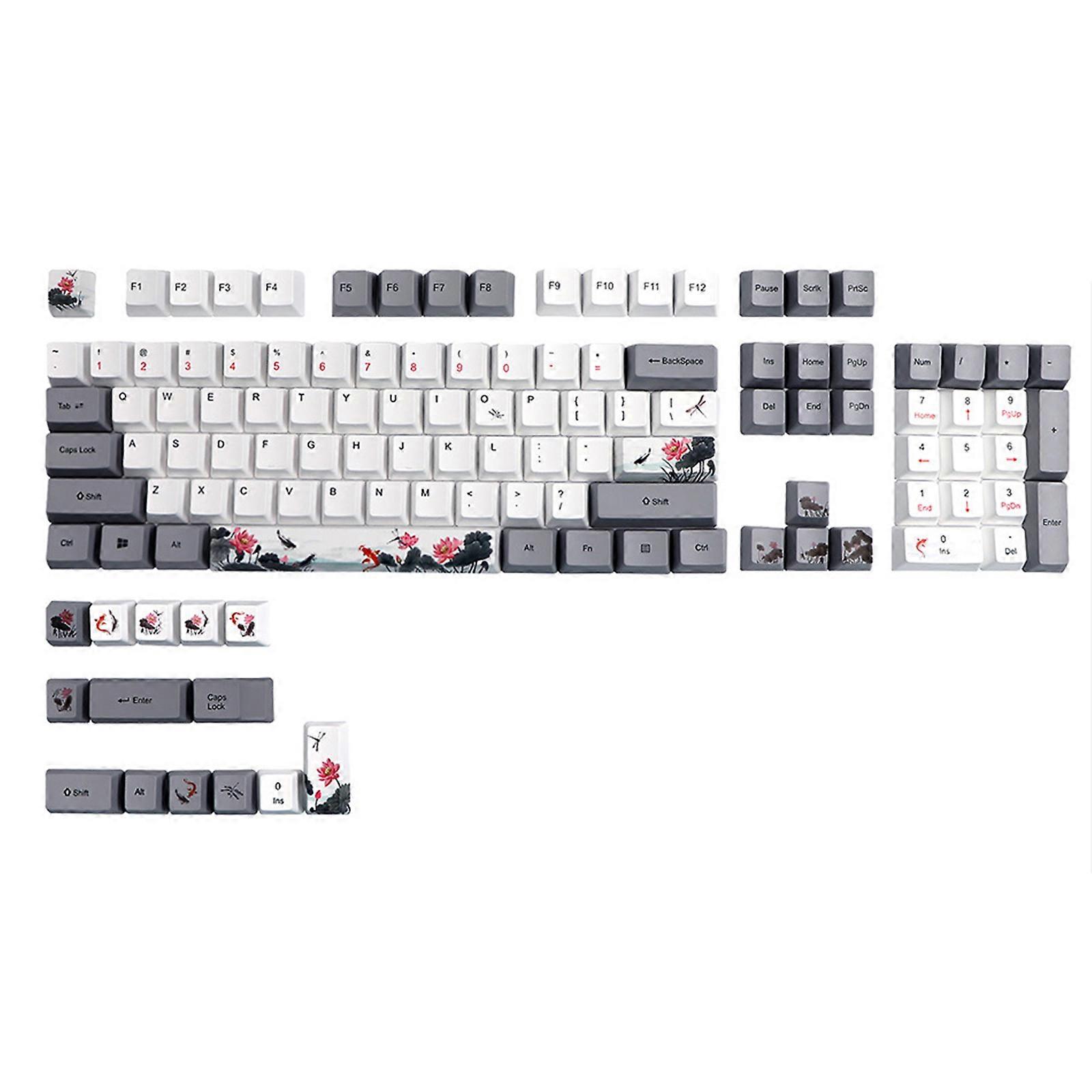 Koi Nobori Carp Mechanical Keyboard Keycaps 118PCS OEM Profile Dye Sub Key Cover for Cherry MX GK61 64 84 96