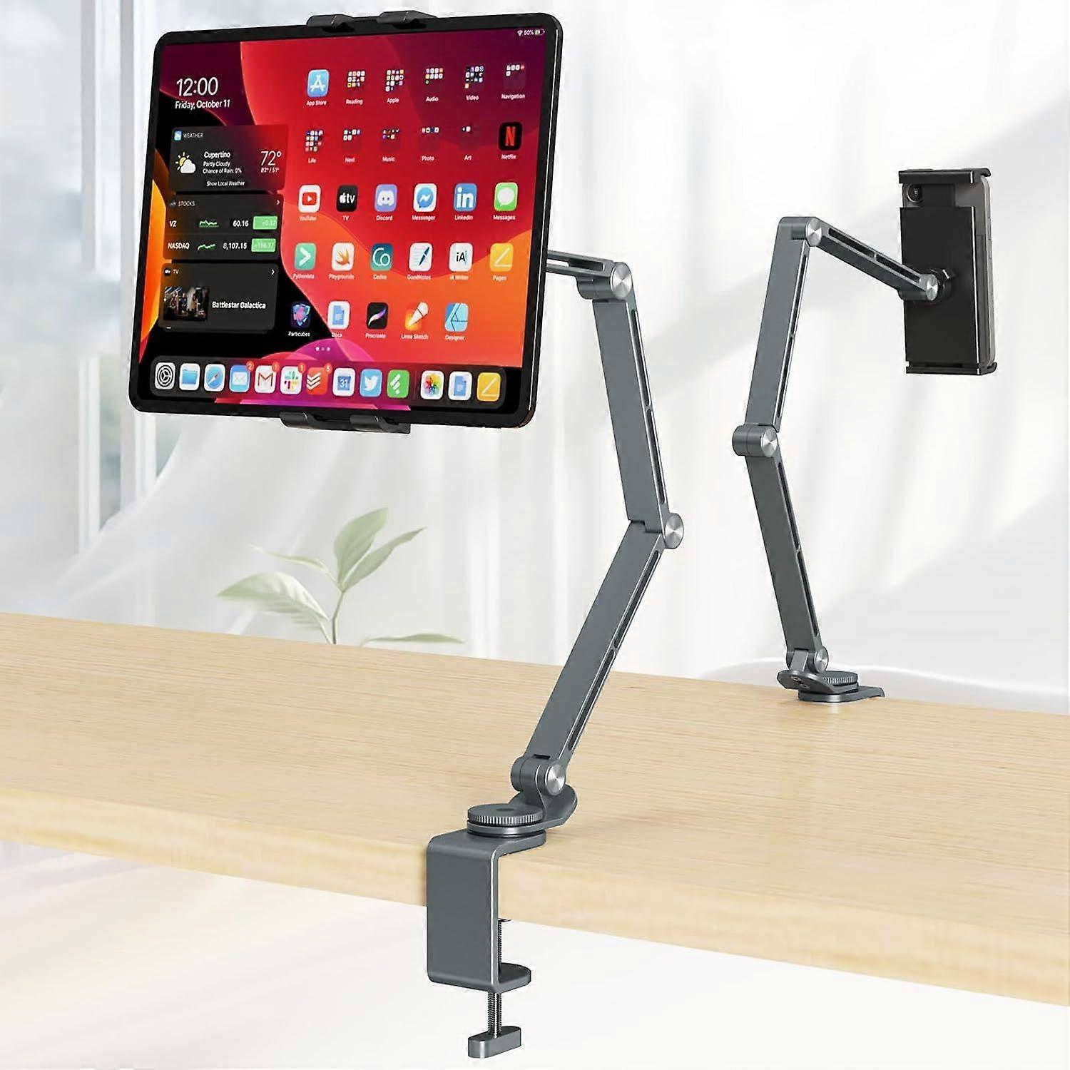 2025 Neuestes Modell Tablet Stand Halter, verstellbarer faltbarer Tablet-Arm iPad Schreibtisch