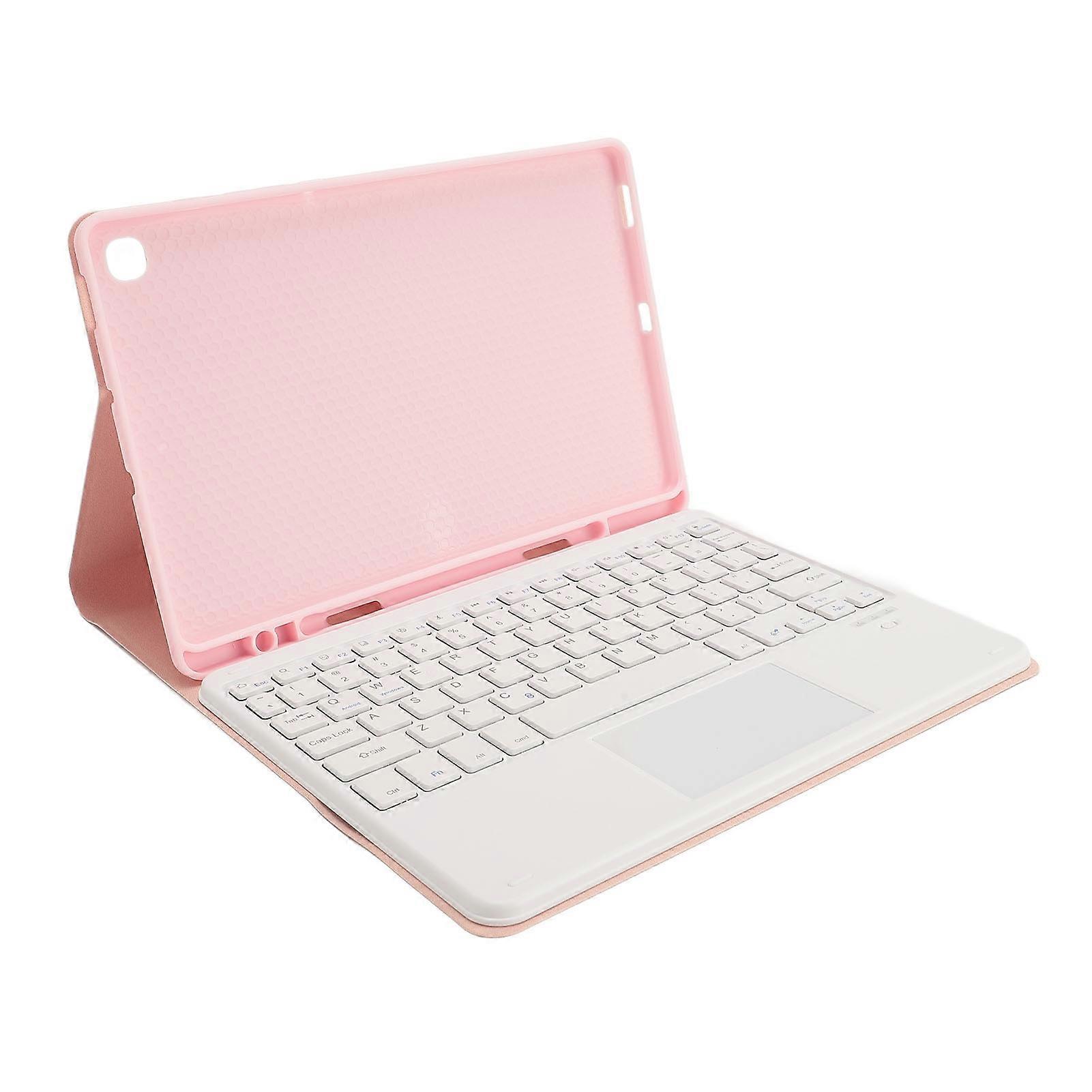Tablet Keyboard Case Leather Bluetooth Anti Scratch Tablet Touchpad Keyboard Case for Galaxy Tab S6 Lite 10.4 Inch SM P613 SM P619 P610 SM P615 Rosea