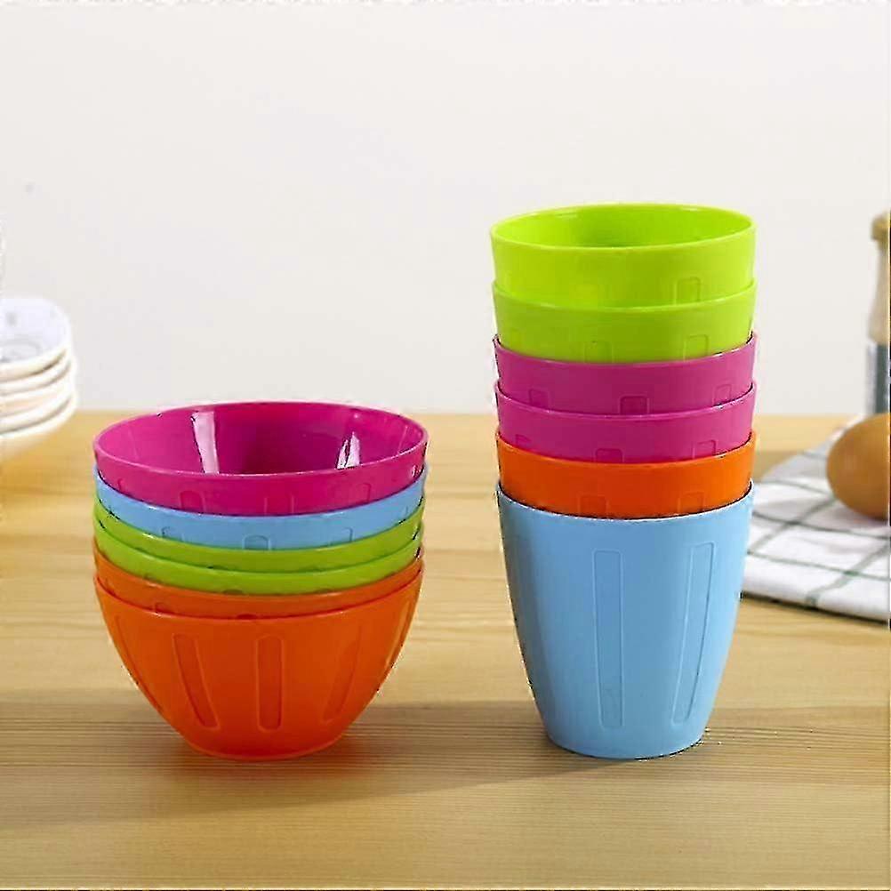 12 Colored Mixing Bowls Made of Durable Plastic Perfect for Serving Party Food and Salad