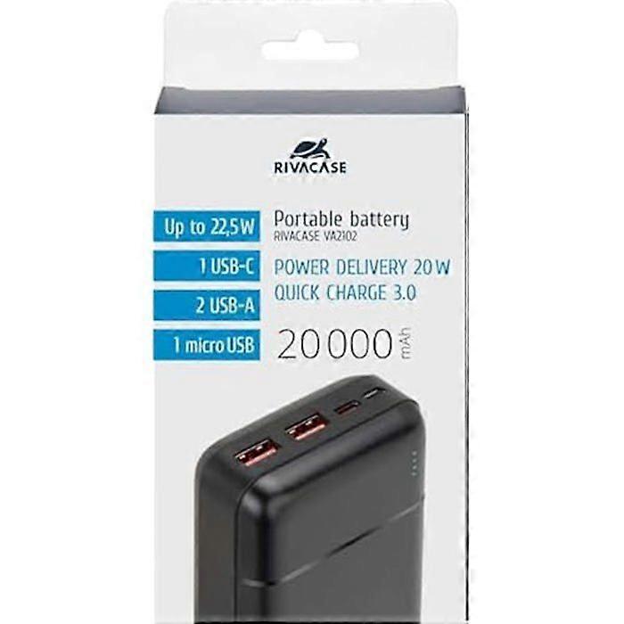 External Battery - RIVACASE - VA2102 - 20000mAh - 2 Type-C Inputs - 3 QC/PD Outputs