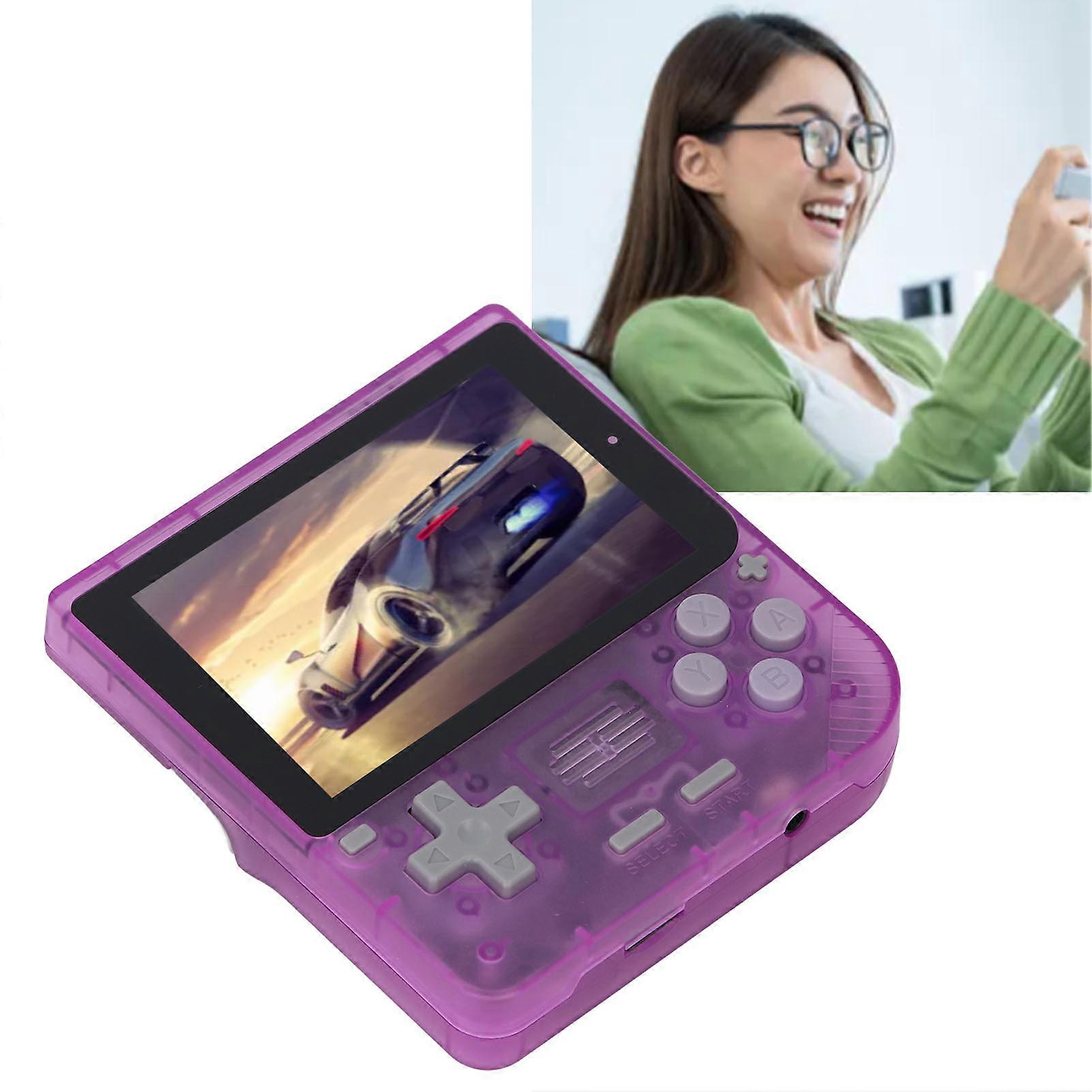 Handheld Game Console Transparent Violet 320x480 3.5 Inch IPS Screen Dual Joystick 3000MAH Handheld Game Player Quad Core CPU 128G 