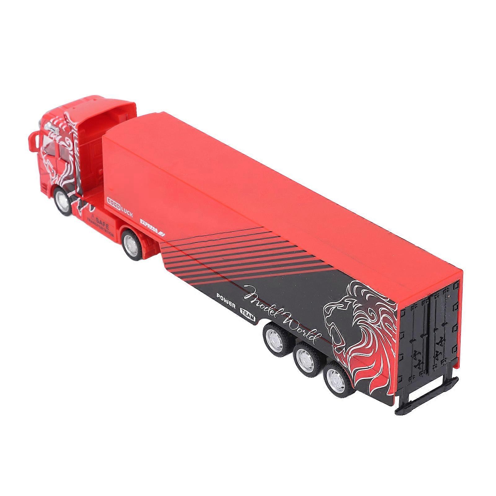 Modelo de carro de caminhão de contêiner Pull Back Container Vehicle Toy Simulation Openable Door Container Truck Model para crianças tamanho grande estilo 2 