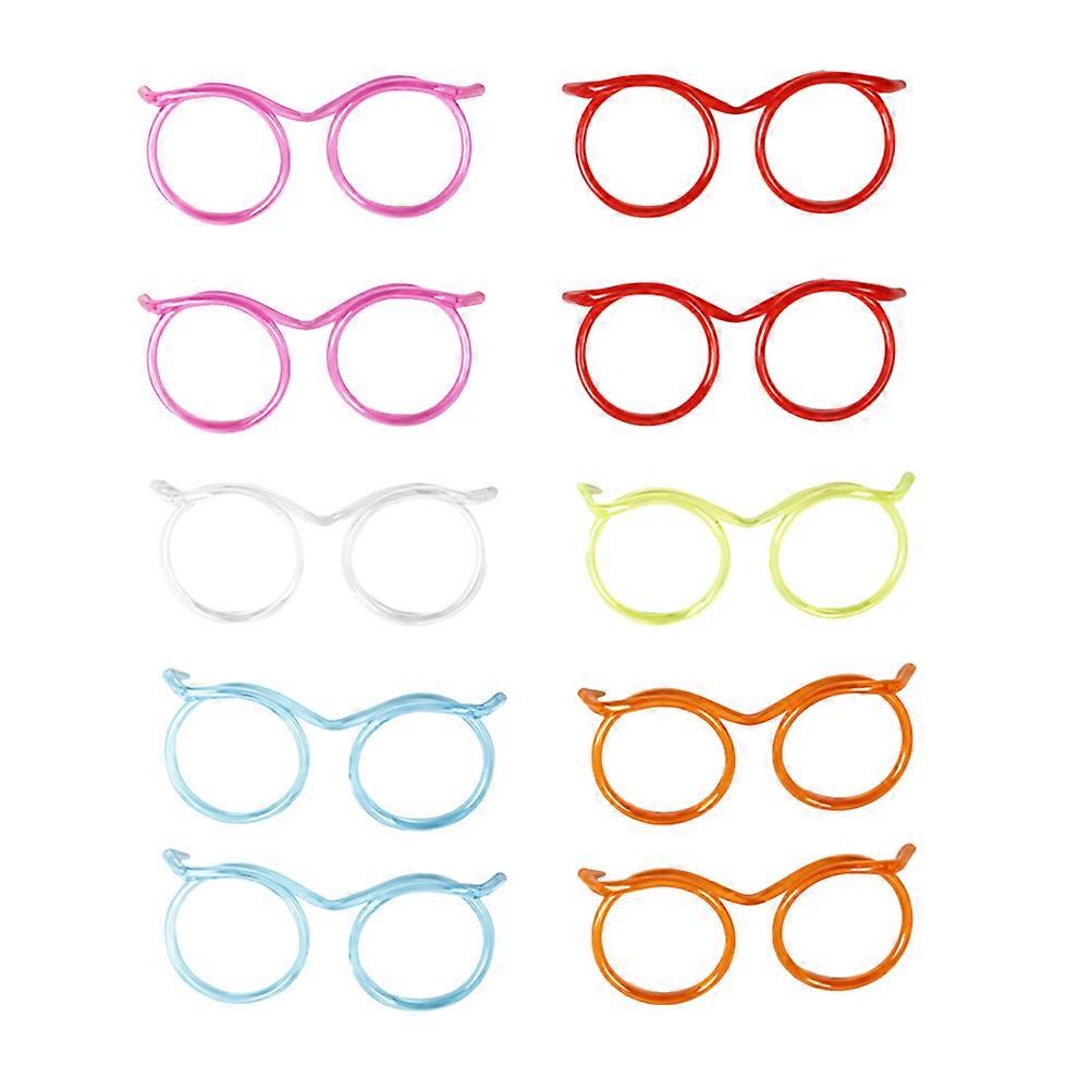 Glasses Designed Drinking Straws, Versatile Items for Kids' Special Days