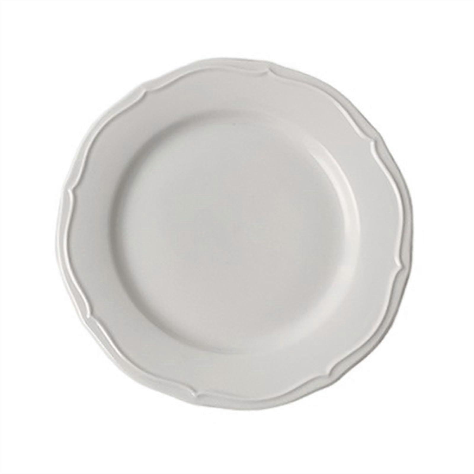 Ceramic Dinner Plates, Large Size, Retro Lace Style, Simple Everyday Dishware, White