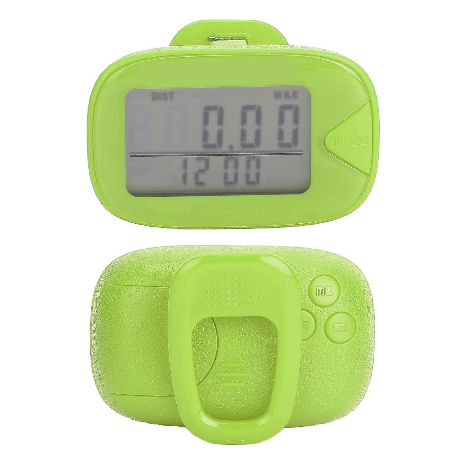 Walking Pedometer Large Digital Display Multifunctional Lightweight Accuracy Memory Step Counter for Men Women Green 