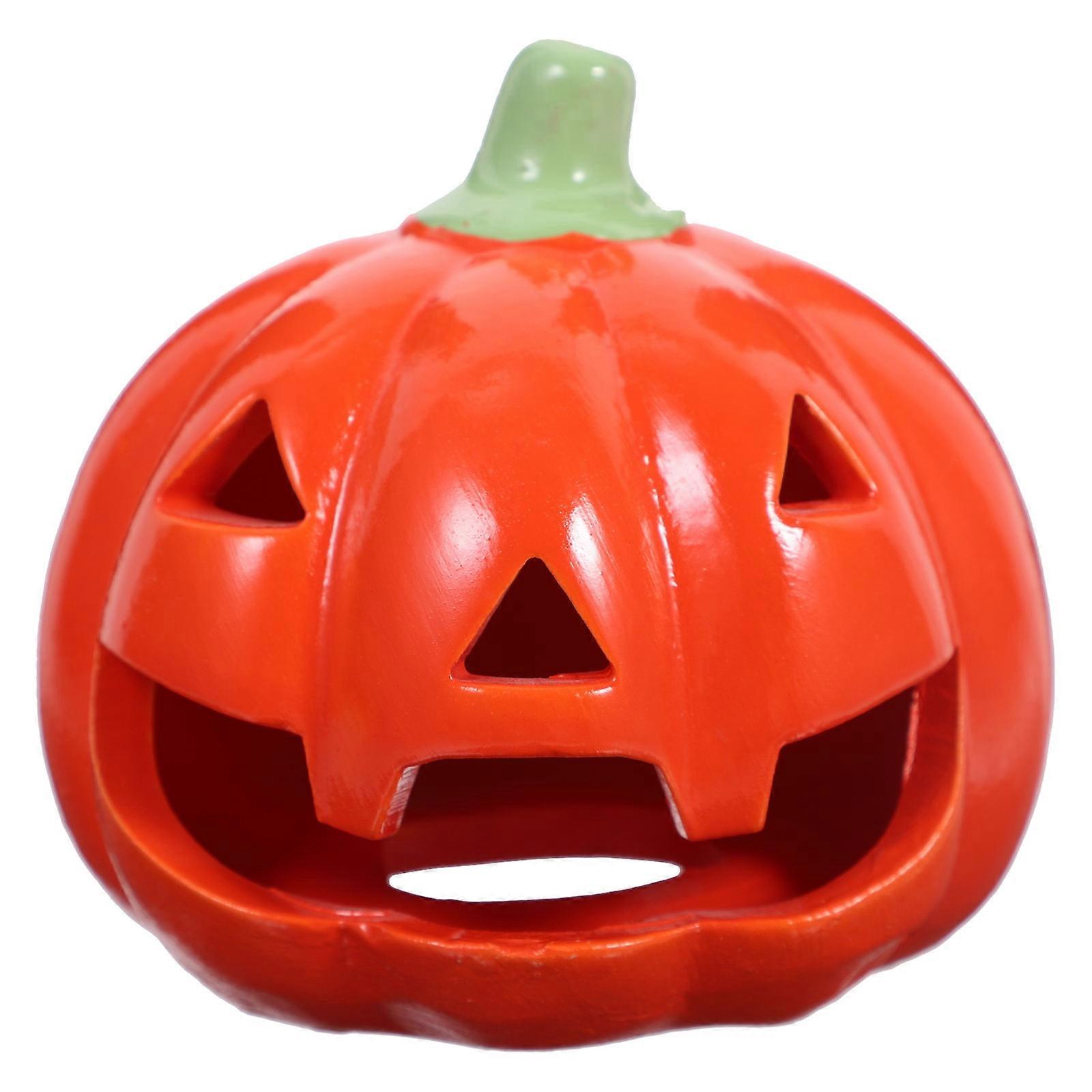 Holiday Tea Light Holder Assorted Color Ceramic Pumpkin Design Candlestick For Halloween Party 1Pack