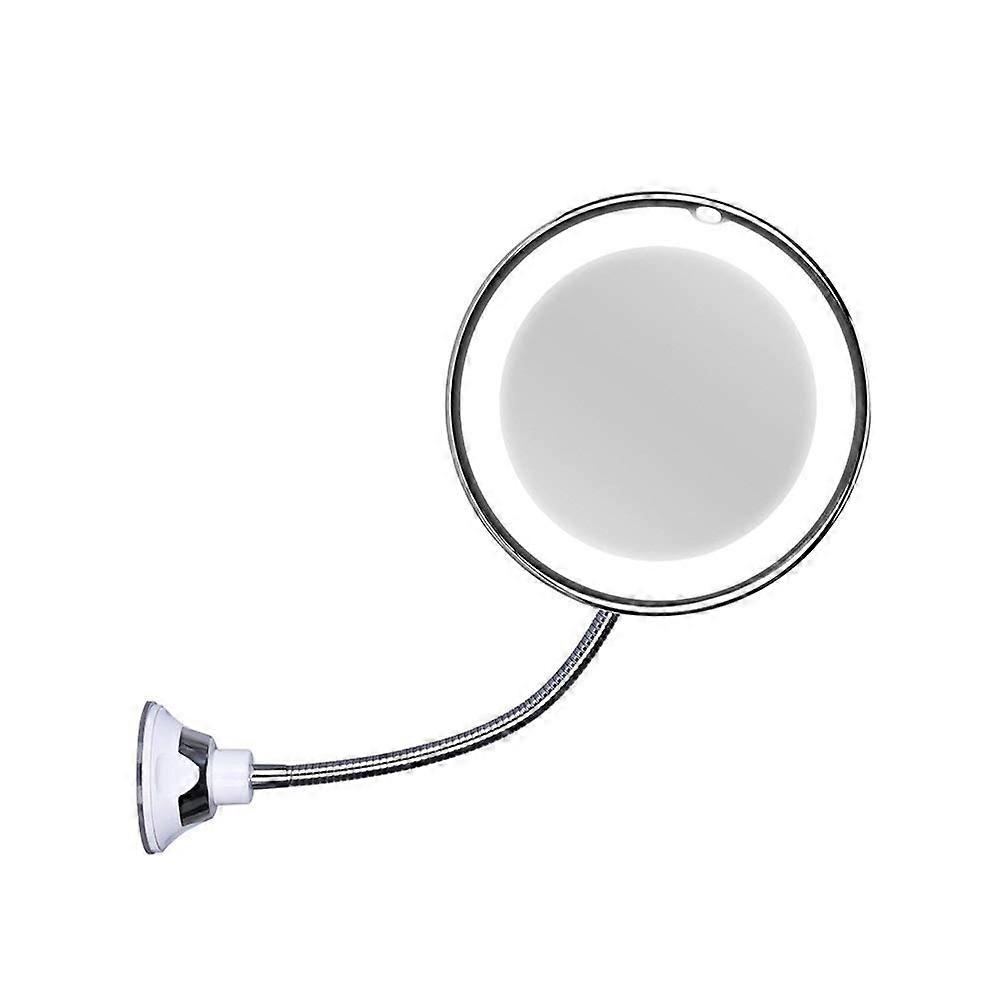 Hand Mirror Design Retro Handheld Mirror 10X Magnifying Vanity Mirror LED Light Makeup Mirror Bathroom Wall Vanity Mirror with Suction Cup No Battery