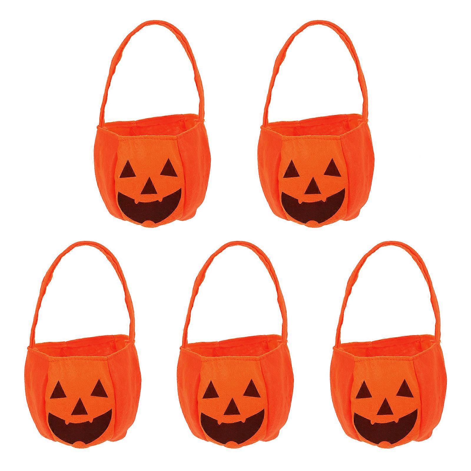 Halloween Trick-Or-Treat Bag Storage Pouch Holds Snacks Candy Display For Party 5Pack