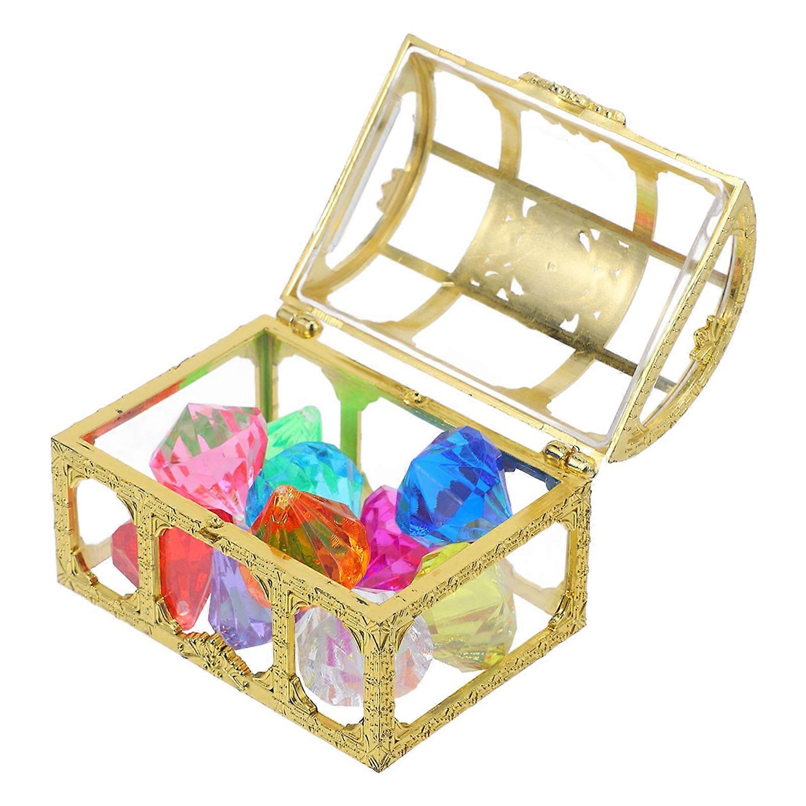 1 Set Acrylic Gemstones Acrylic Gems With Treasure Box Small Simulation Gems
