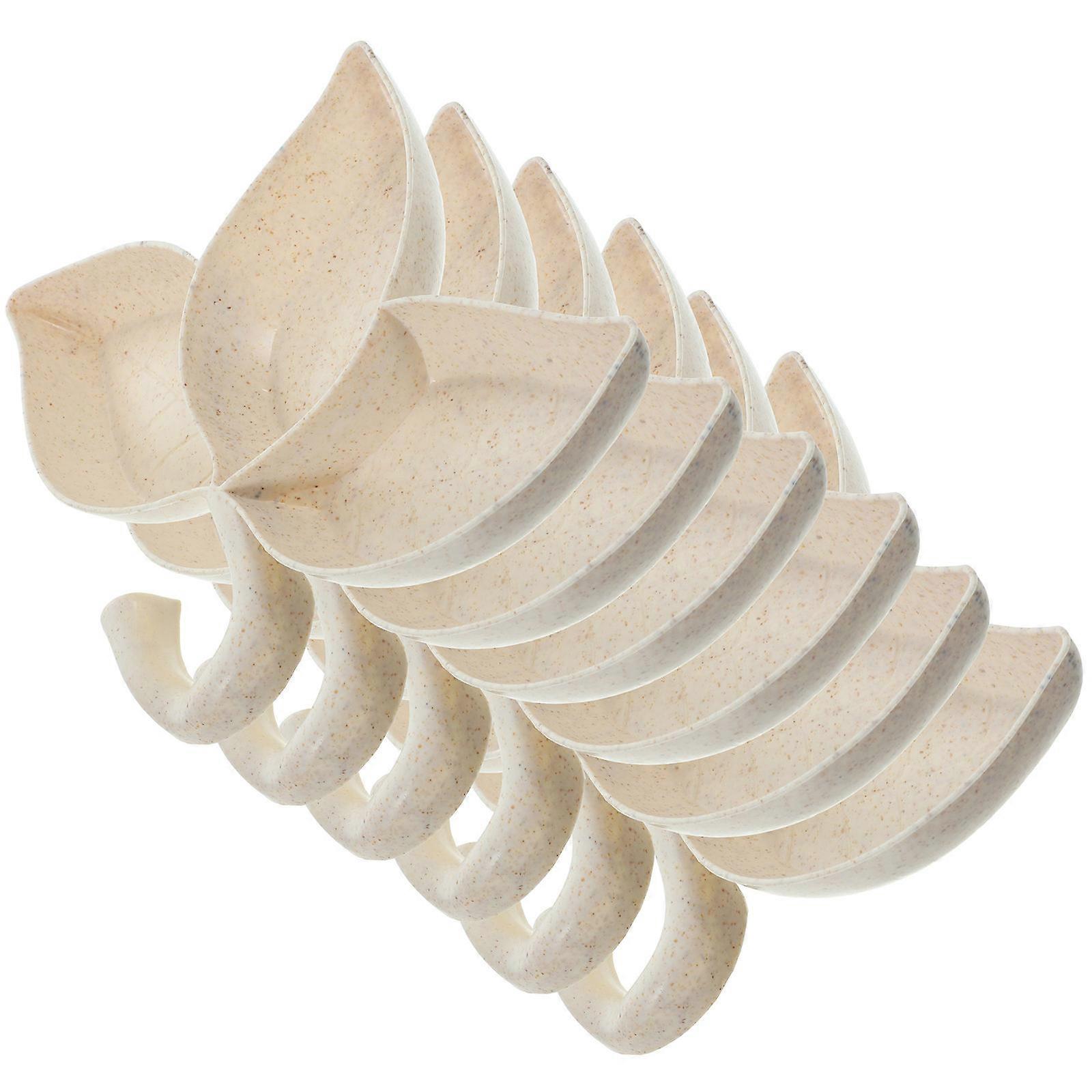 Saucer Dish 6Pcs Dipping Plates Kitchen Spice Storage Elegant Style Beige Condiment Holding Picnic Barbecue