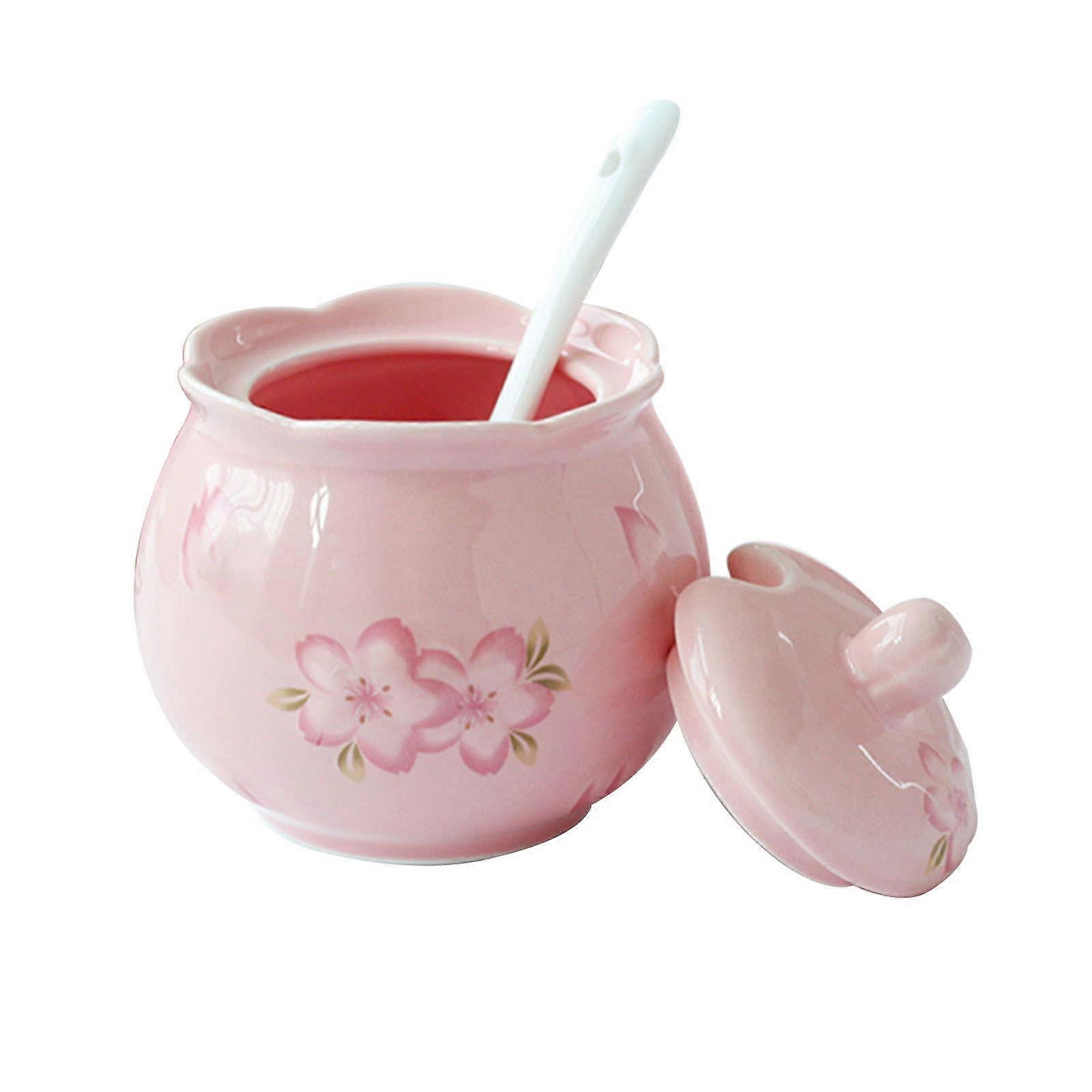 Sugar Bowl, Spice Container, Ceramic Sugar Bowl with Lid and Milk Jug