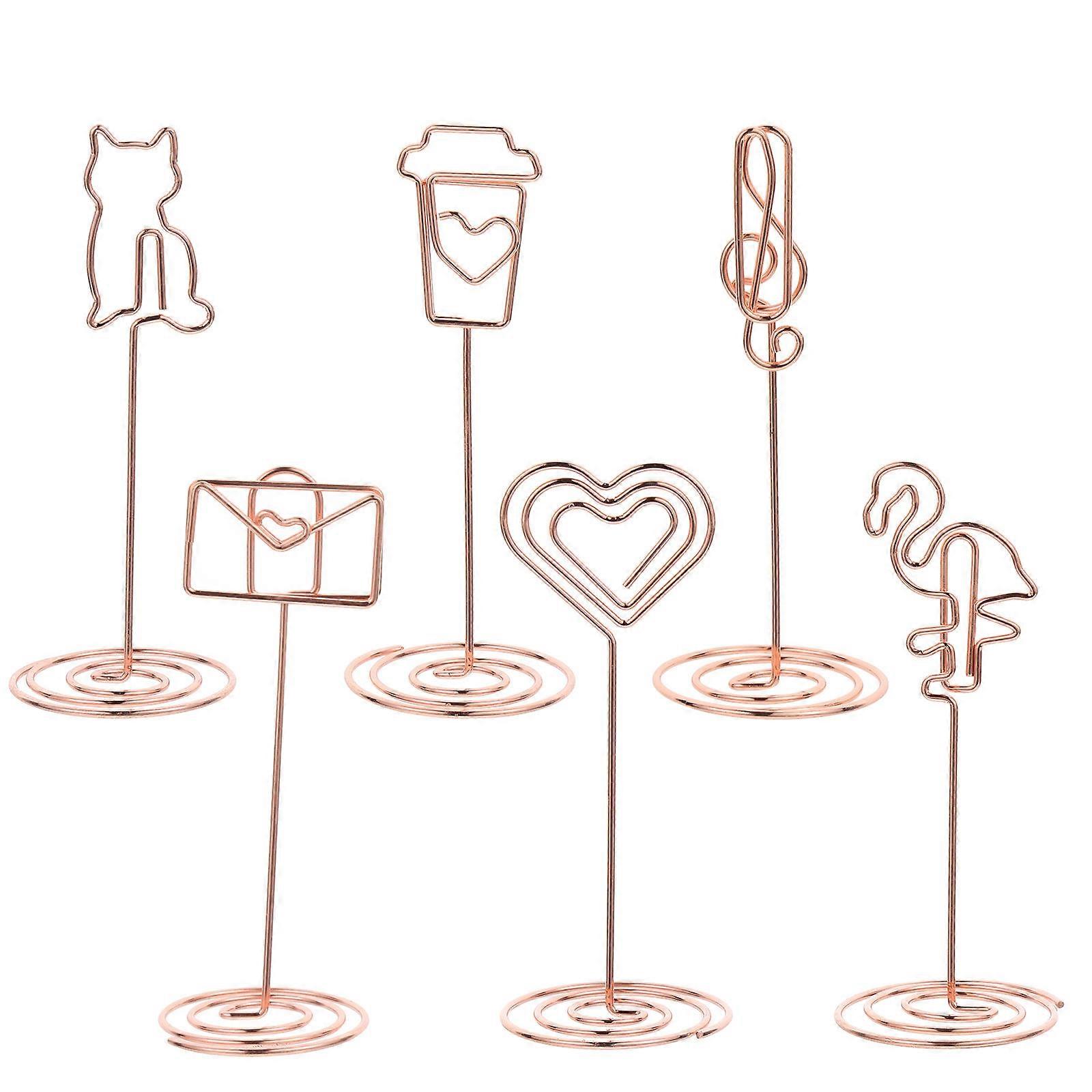 Memo Note Clamp Photo Clips Picture Fixed Clips for Home Anniversary Iron 6Pcs