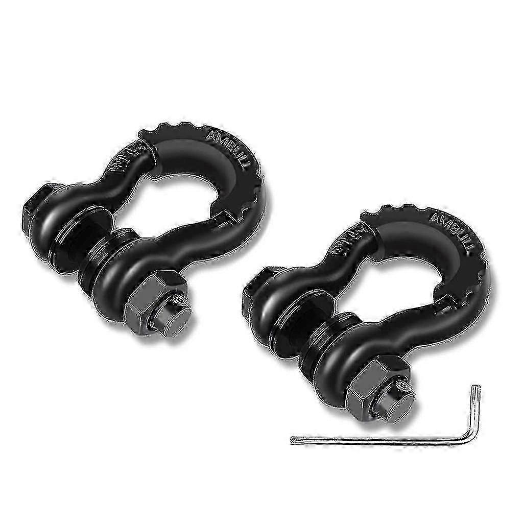 2 Pack 3/4 Heavy Duty D-ring Shackles Unbreakable Bow Screw