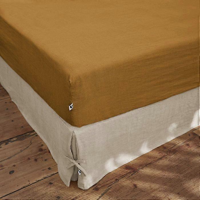 Leffet papillon Soline fitted sheet all sizes Washed linen - Soline Caramel - 180 x 200 cm 30 cm gus