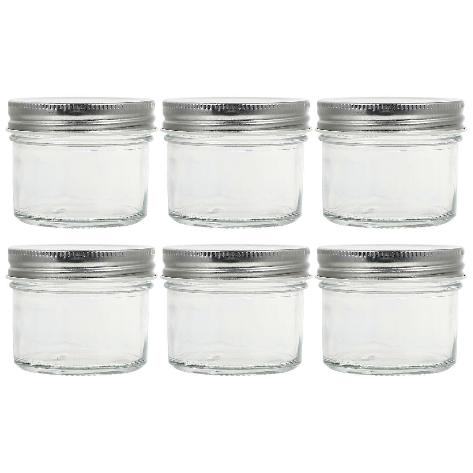 6pcs Airtight Glass Jars with Sealing Lids – Reusable Storage Containers for Honey, Jam & Household Use – Transparent Preservation Cans