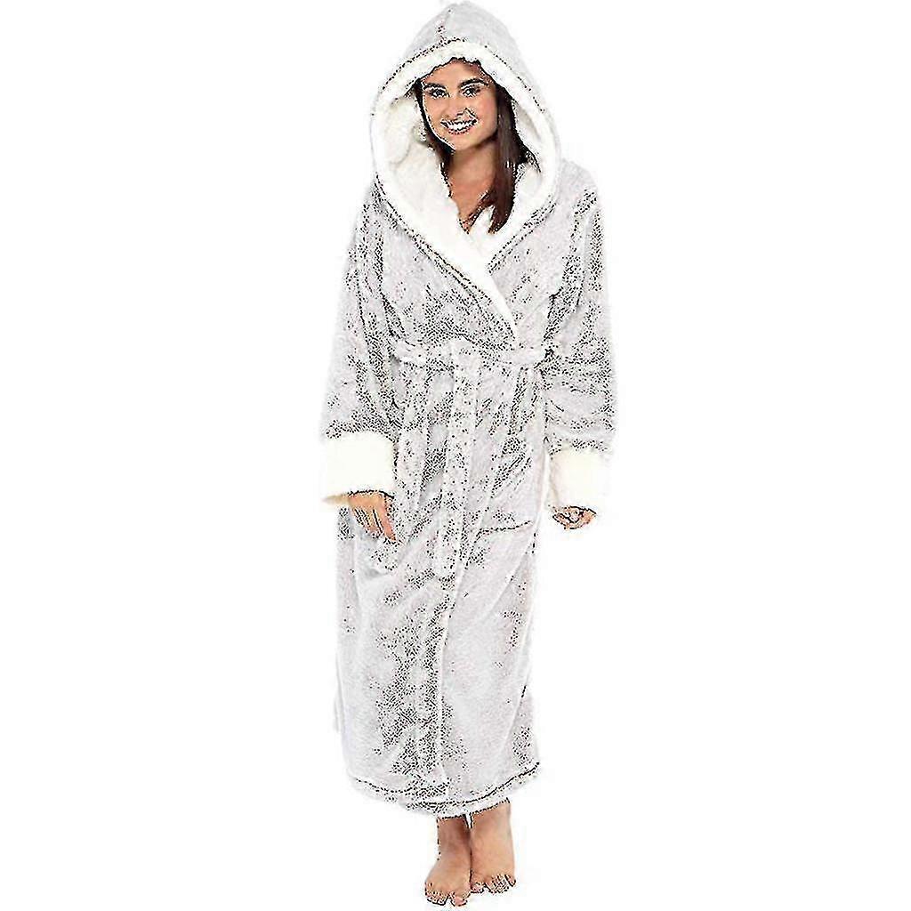 Accappatoio con cappuccio da donna a maniche lunghe, perfetto per un comodo relax e serate accoglienti