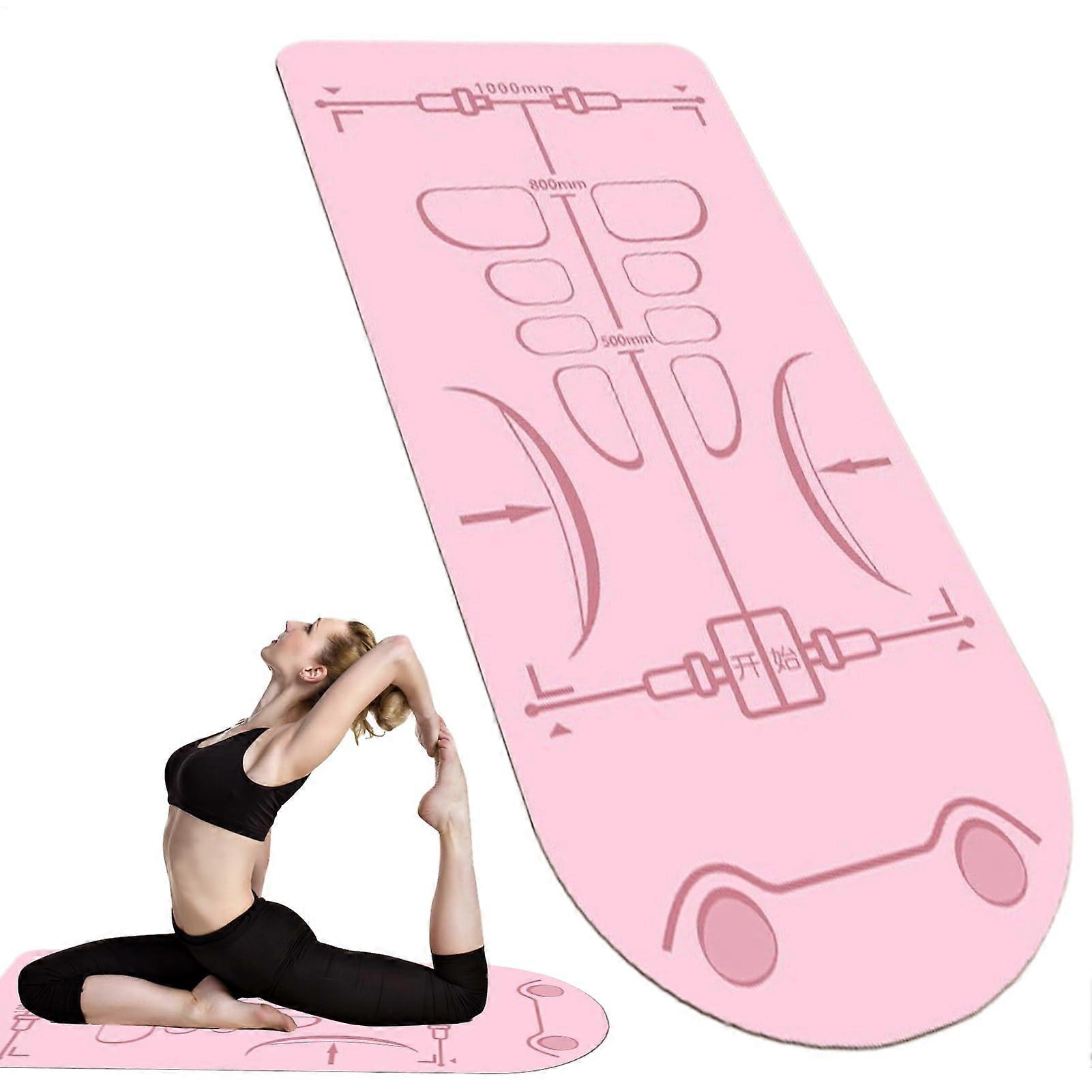 exercise equipment mat extra long, non slip floor matte, training pad for yoga, joint support, pink