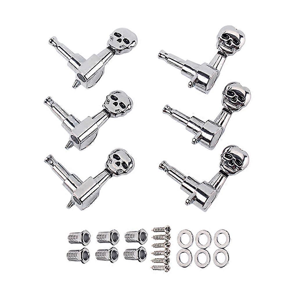 Guitar Tuner Pegs Gear Skull Shape Guitar Machine Heads Improve Sound for Musical Instrument Maintenance Silver 2.7 x 2.2 x 1.65 cm 1 Set