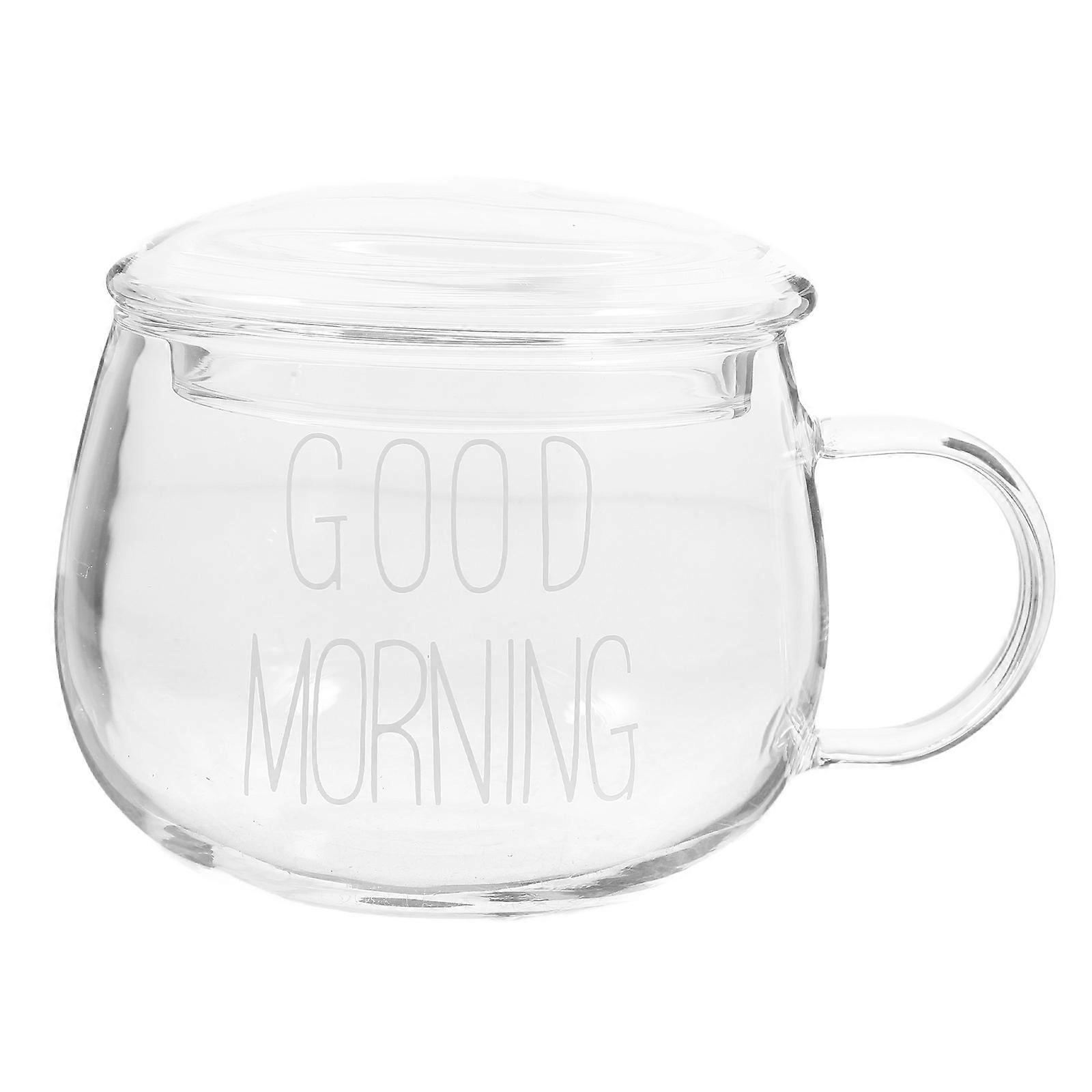 Home Milk Cup Clear Mug Round Shape Easy to Clean Suitable for Various Beverages 1Set