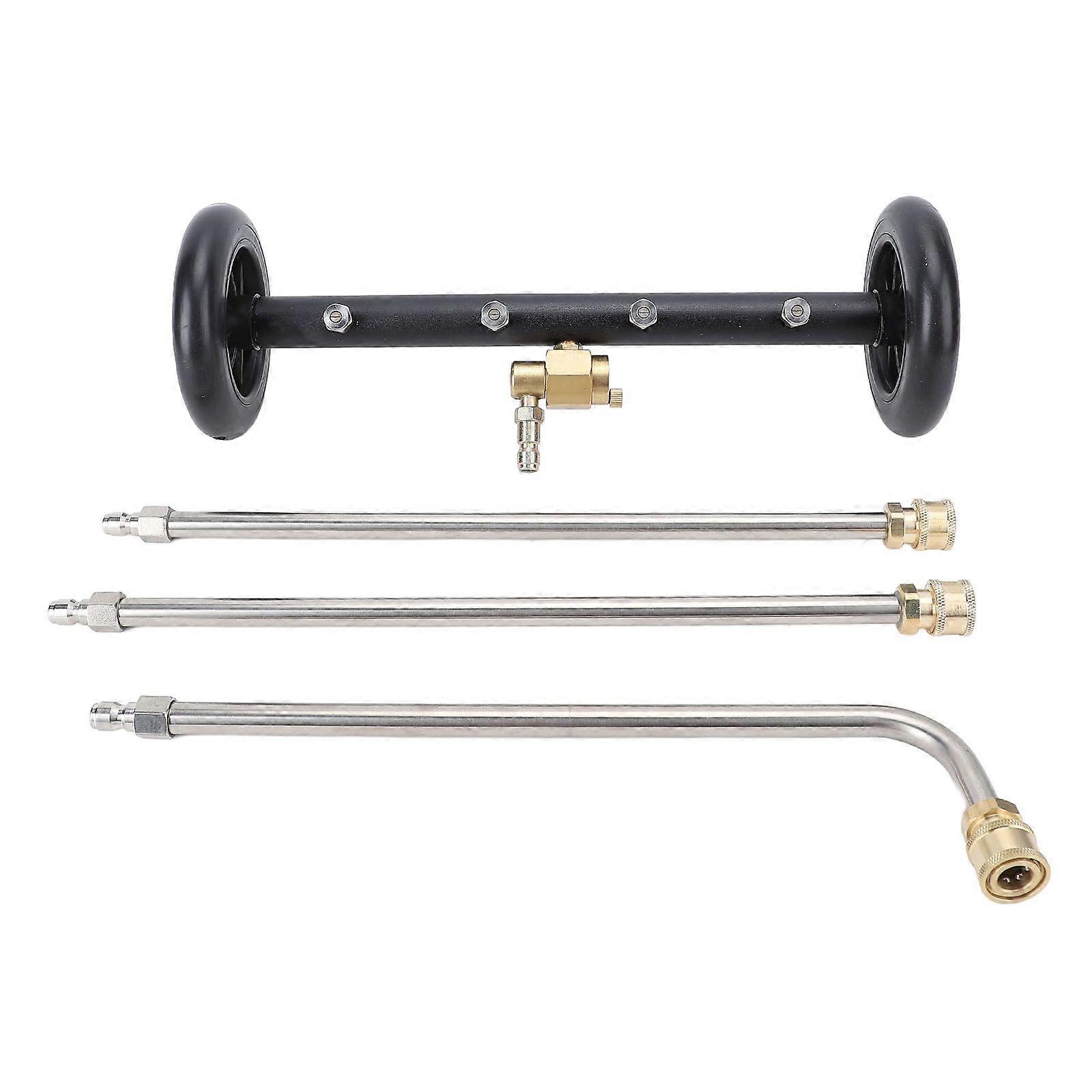 6 Inch Pressure Washer Undercarriage Cleaner with 3pcs Extension Wand 4000 PSI Under Car Wash Water Broom Attachment for Trucks SUVs MK28024