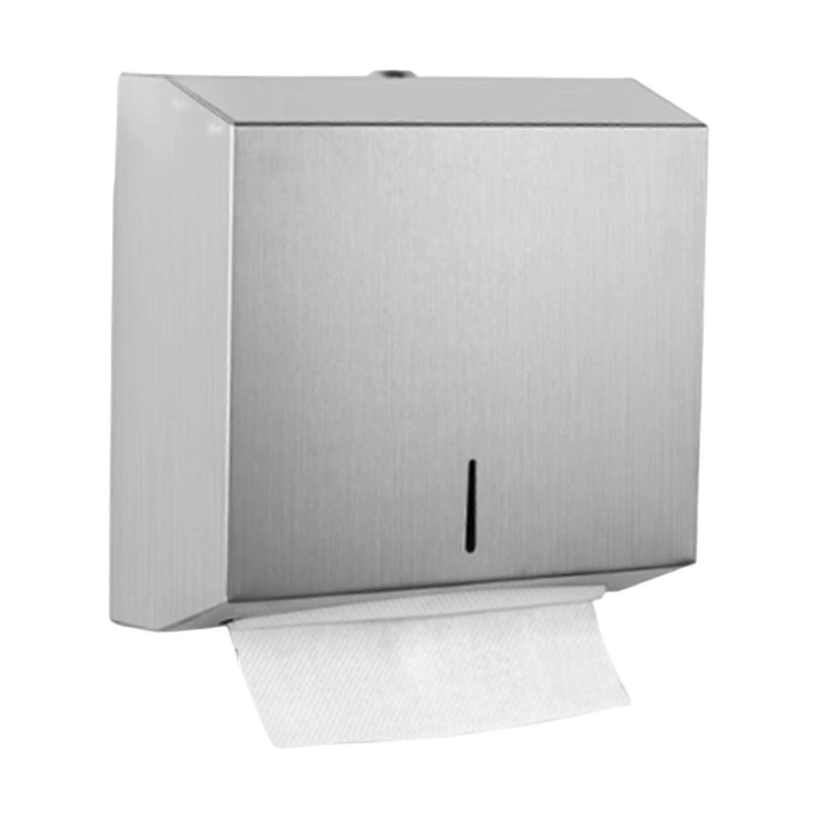 Paper towel dispenser for wall mounting, commercial paper towel dispenser, towel dispenser compatible with facial tissues and other napkin paper boxes