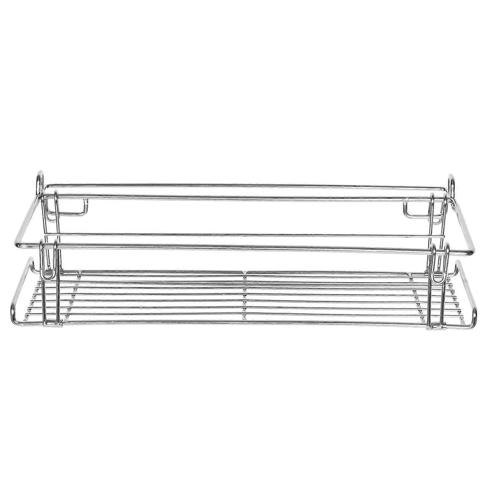 Folding Camping Table with Extendable Wire Basket, Multi-functional Outdoor Picnic Rack for BBQ and Camping Activities
