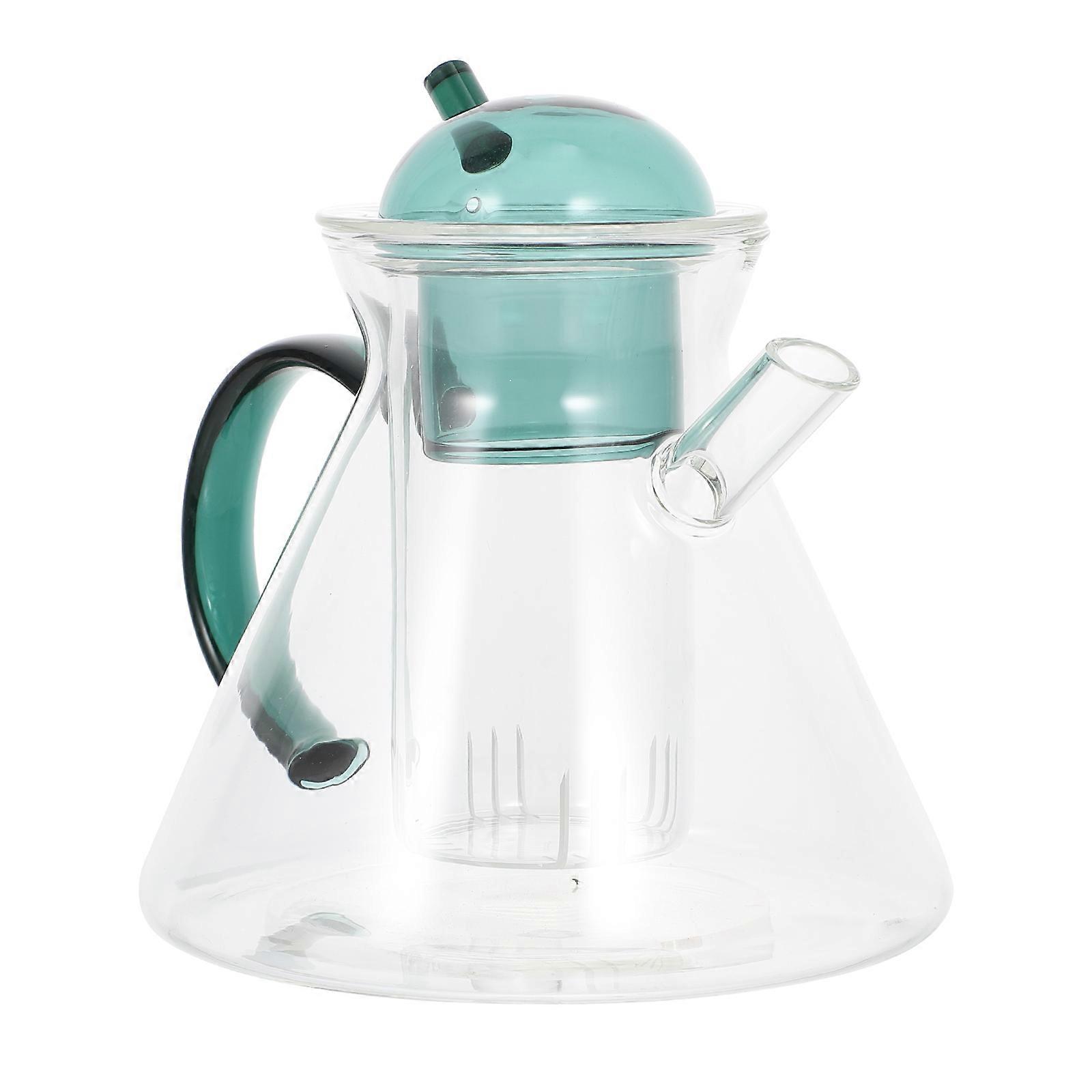 Green Glass Tea Pot for Home Use Made of Perfect for Loose Tea and Coffee 1pc