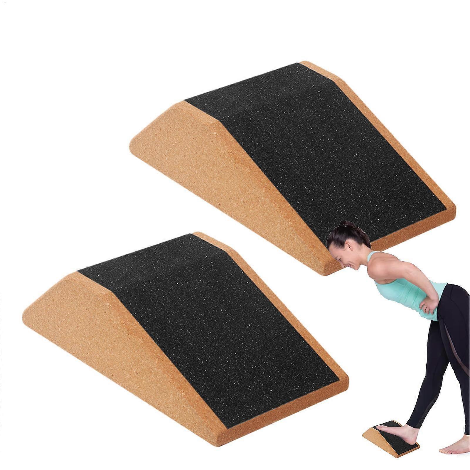 Squat Wedges Non-Slip Cork Blocks for Squatting Calf Stretching Yoga Strength Training 9.06 x 4.72 x 2.56 Inches