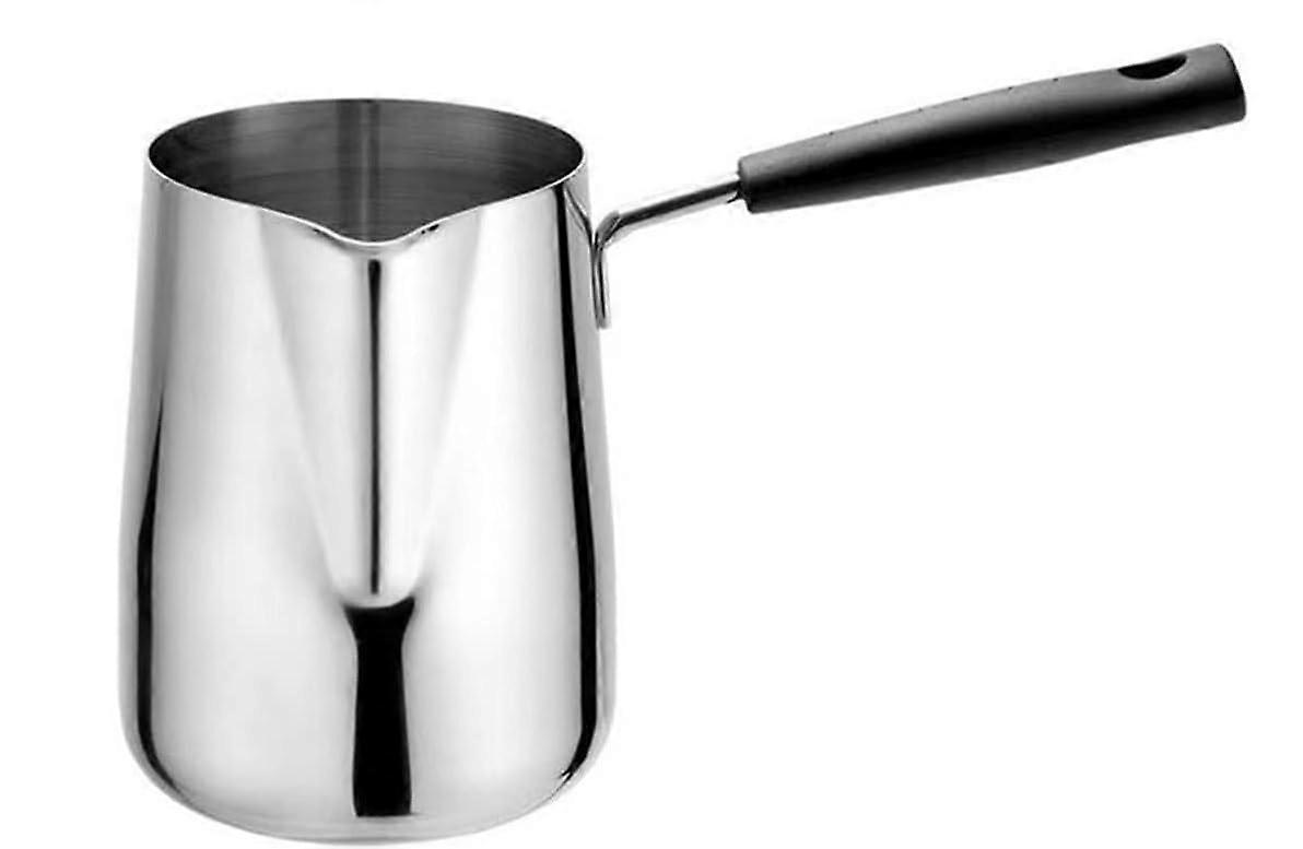Milk Frother 350 ml - Metal Latte Jug, Cream Cup for Coffee, Milk Frothing Cup with Handle for Espresso and Froth