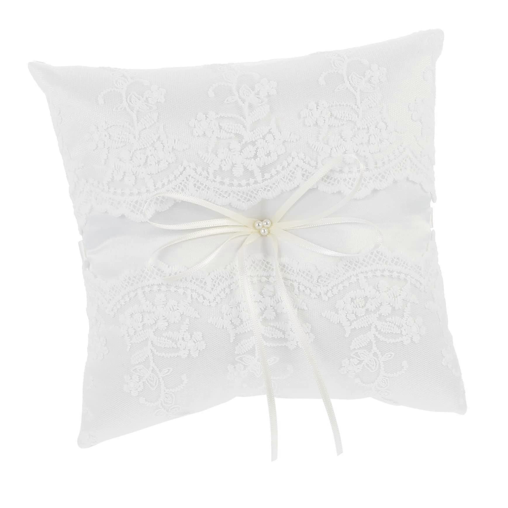 Romantic Ring Cushion for Weddings, Elegant Bow Design, Ideal Ring Holder