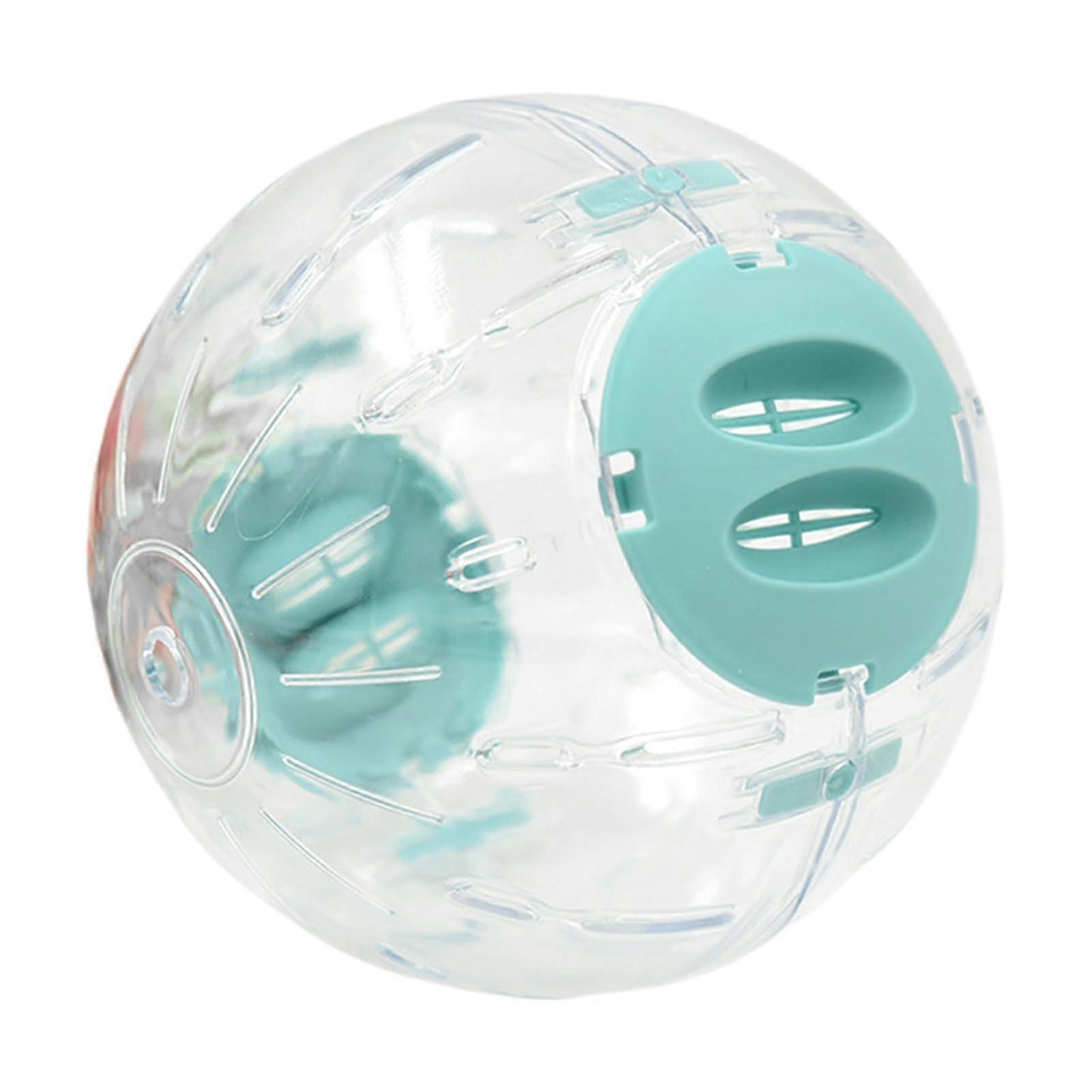 Hamster Ball 16 cm | Transparent Silent Hamster Toy with Ventilation for Dwarf Hamsters, Gerbils, Guinea Pigs, Ferrets, Blue