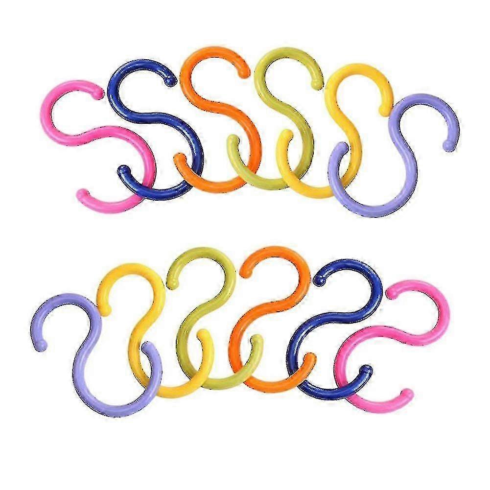 Pack of 12 Multi-Purpose Plastic S-Shaped Hooks