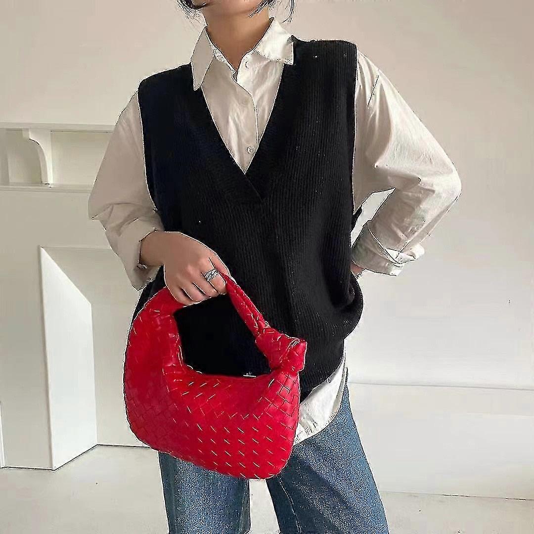 Mode Lyx - Vävd Läder Mönstrad Axelväska Set