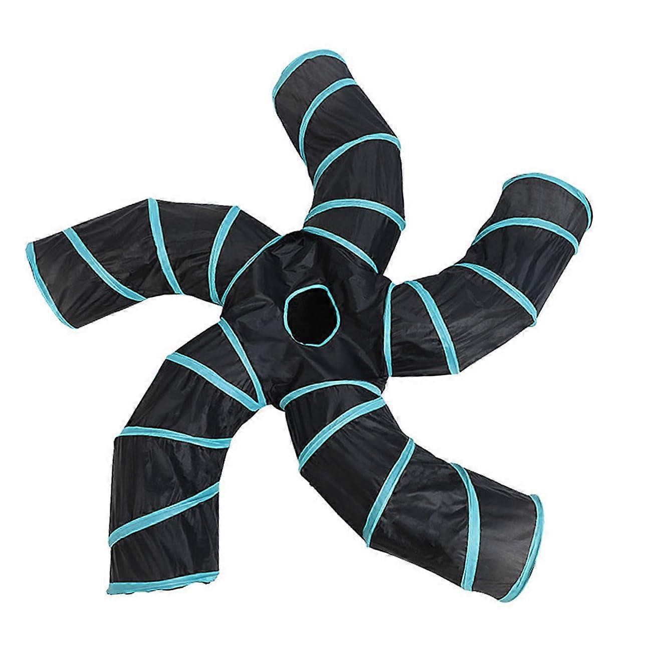 Interactive Cat Toy 5Way SShaped Cat Tunnel Foldable Pet Play Tunnel Educational Toy