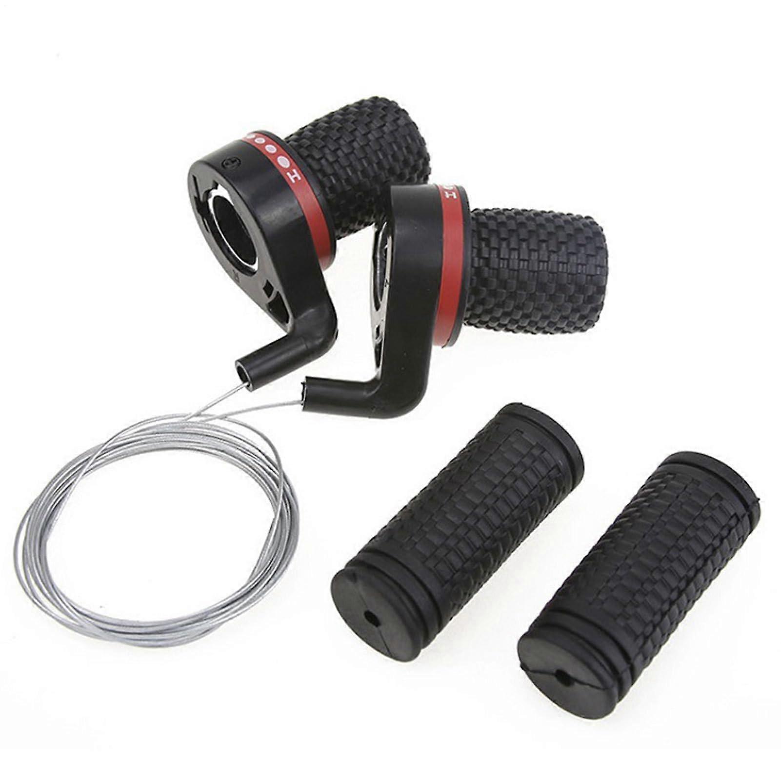 Bicycles Twist Gear Twist Grip Shifters - Multifunction Handlebar Gear Control, Indexed Gear System, Black