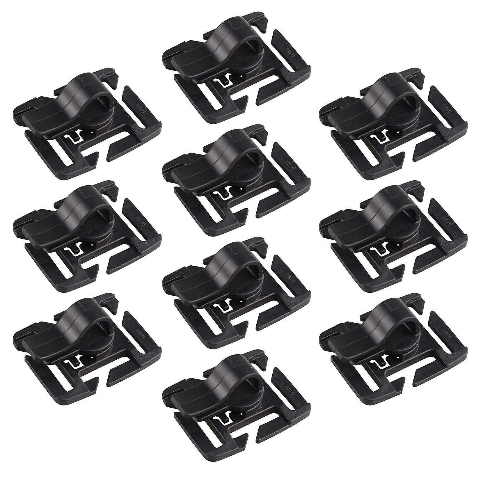 Tactical Military Drinking Tube Clips Pack of 10 Adjustable 360° Rotatable Molle Water Hose Pipe Clamp Attachments