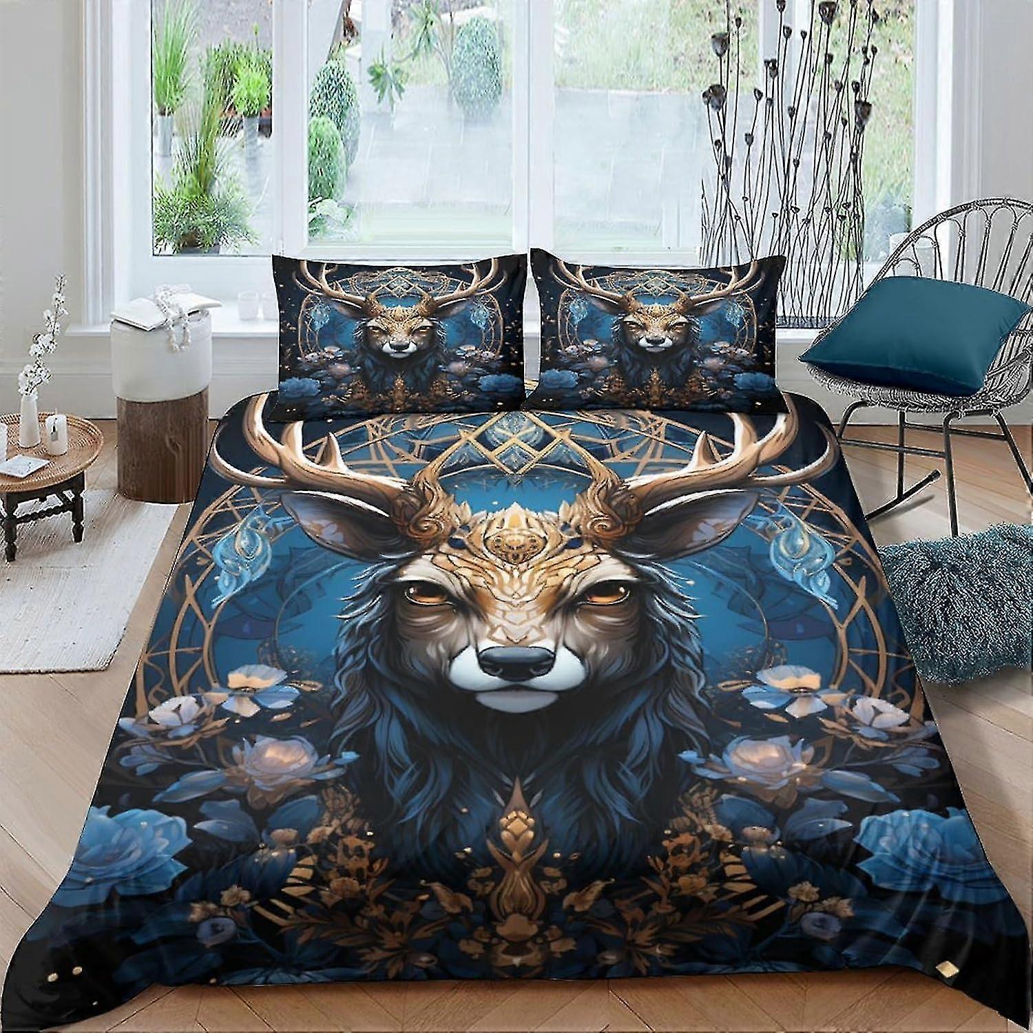 Conjunto de capa de edredão de cama macia 3D com fecho de zíper, roupa de cama de microfibra para tamanho duplo