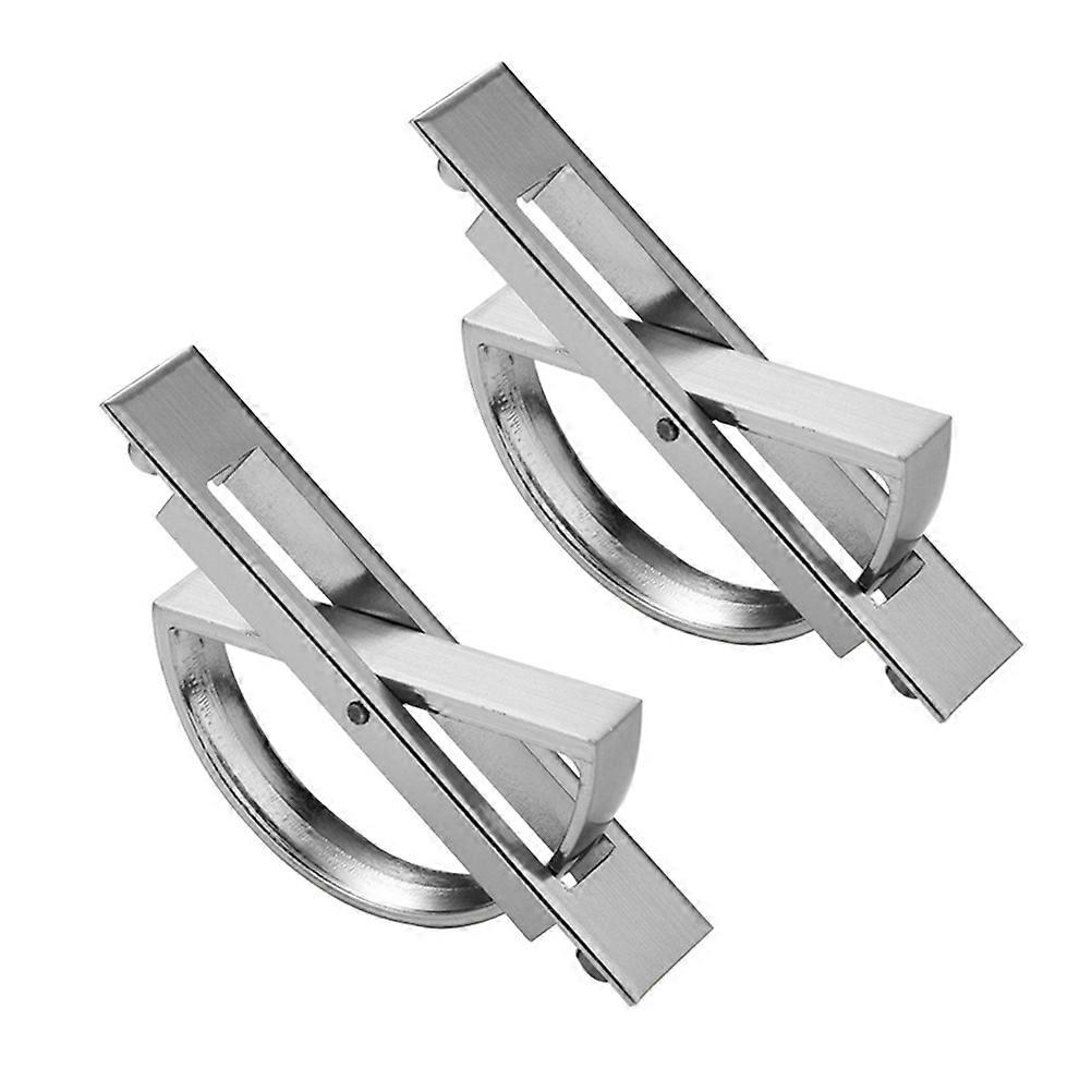 Wardrobe Handle Silver Hidden Grip Pulls For Closet Door Contemporary Style 2Pcs