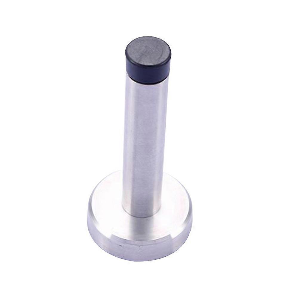 Solid Door Stop Wall Mount Brushed Finish Silver Color Prevent Damage To Wall 2Pack