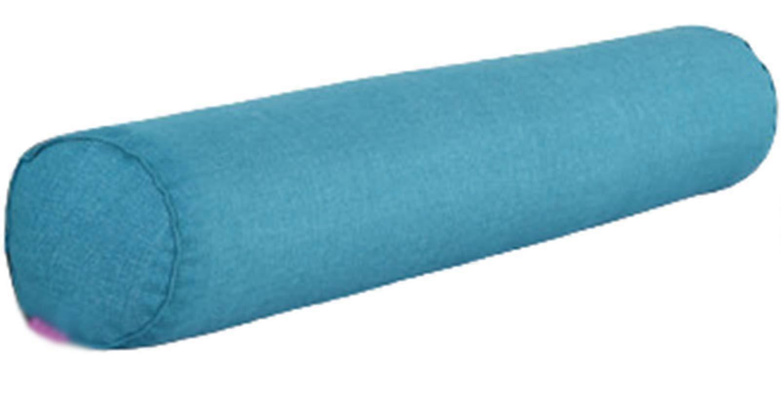 Cotton Linen Long Bolster Pillow Solid Color Candy Roll for Home Bed Sofa Foot Leg Rest Comfort Support